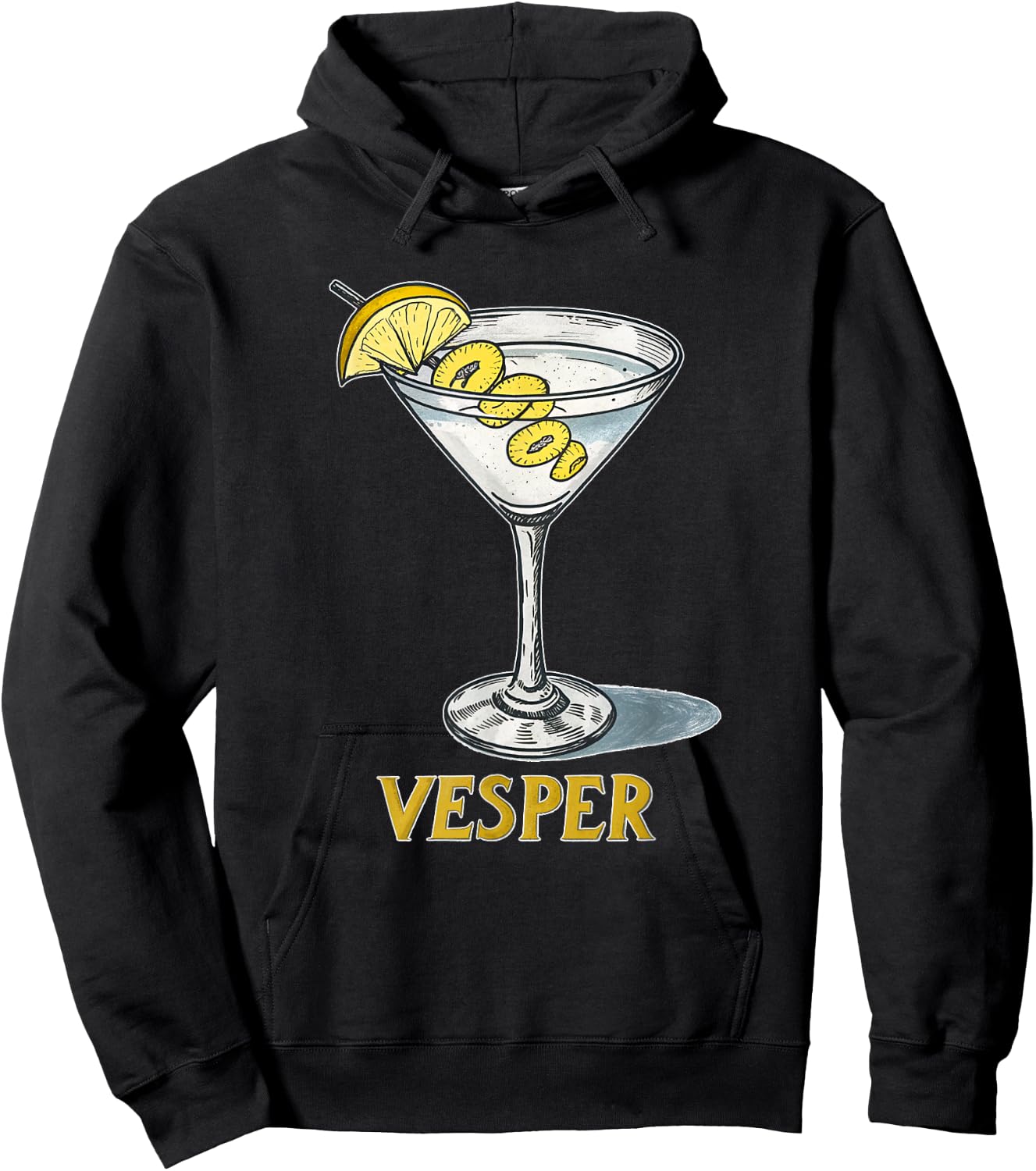 Classic Vesper Martini Graphic Vintage Style Hoodie - Hoodie | Black
