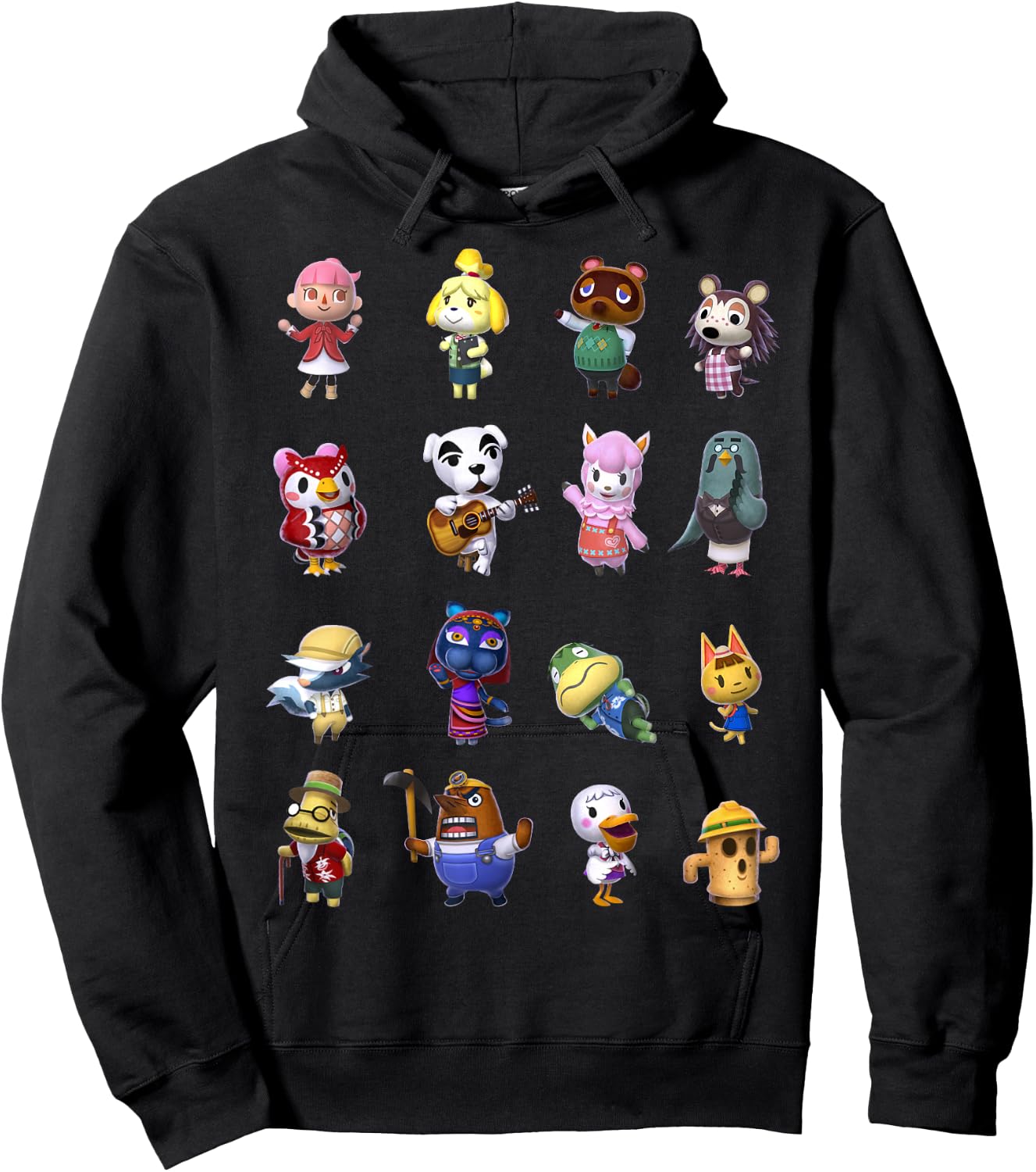 Animal Crossing Villagers Line Up Graphic Hoodie - Hoodie | Black