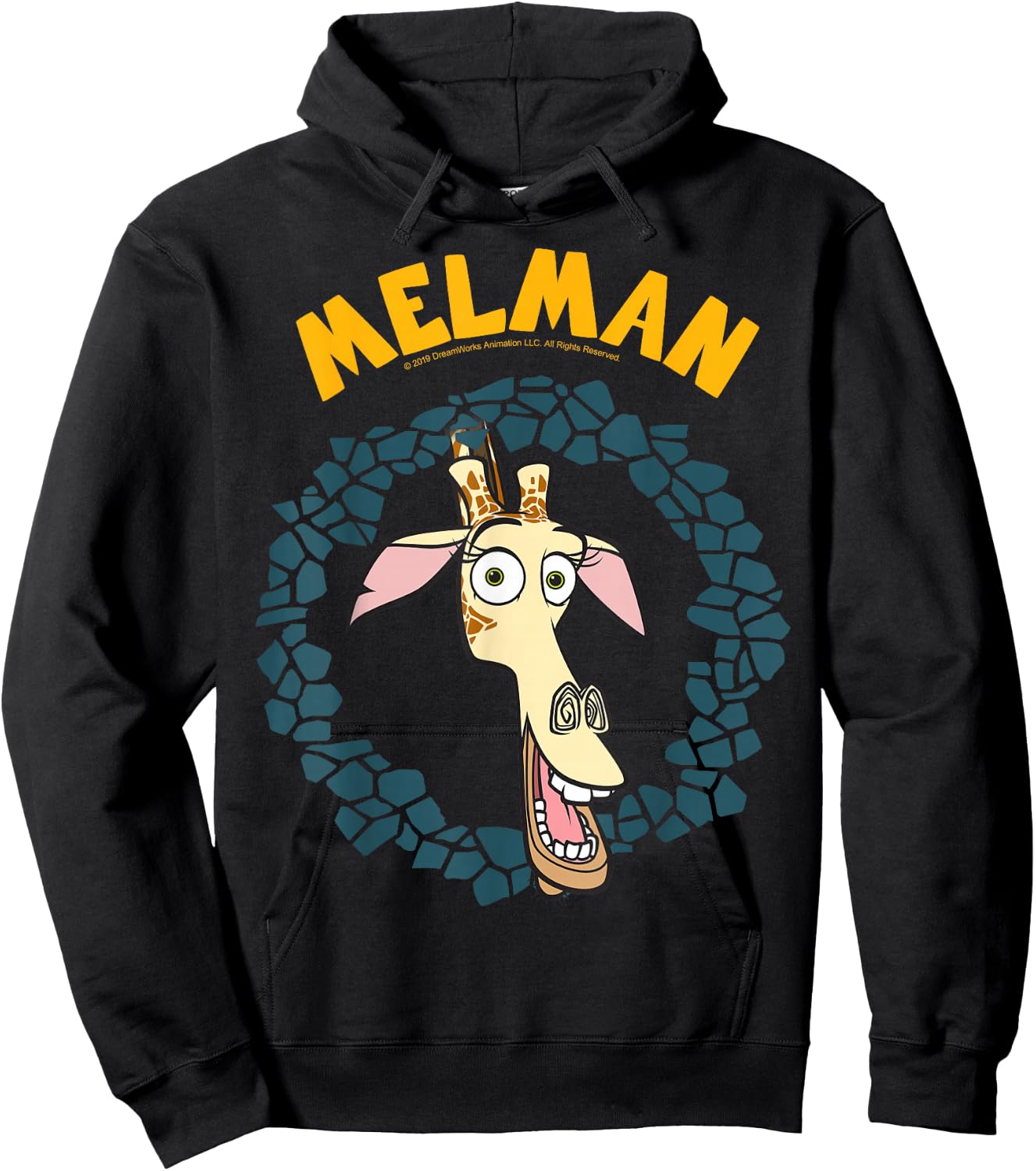 Madagascar Melman Large Circle Portrait Hoodie - Hoodie | Black