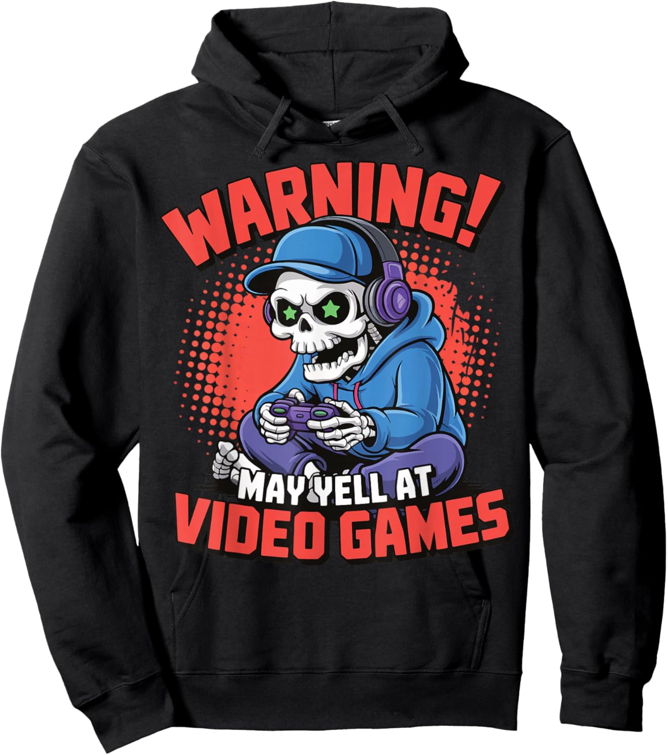 Gamer Skeleton Gaming Video Games Hoodie - Hoodie | Black