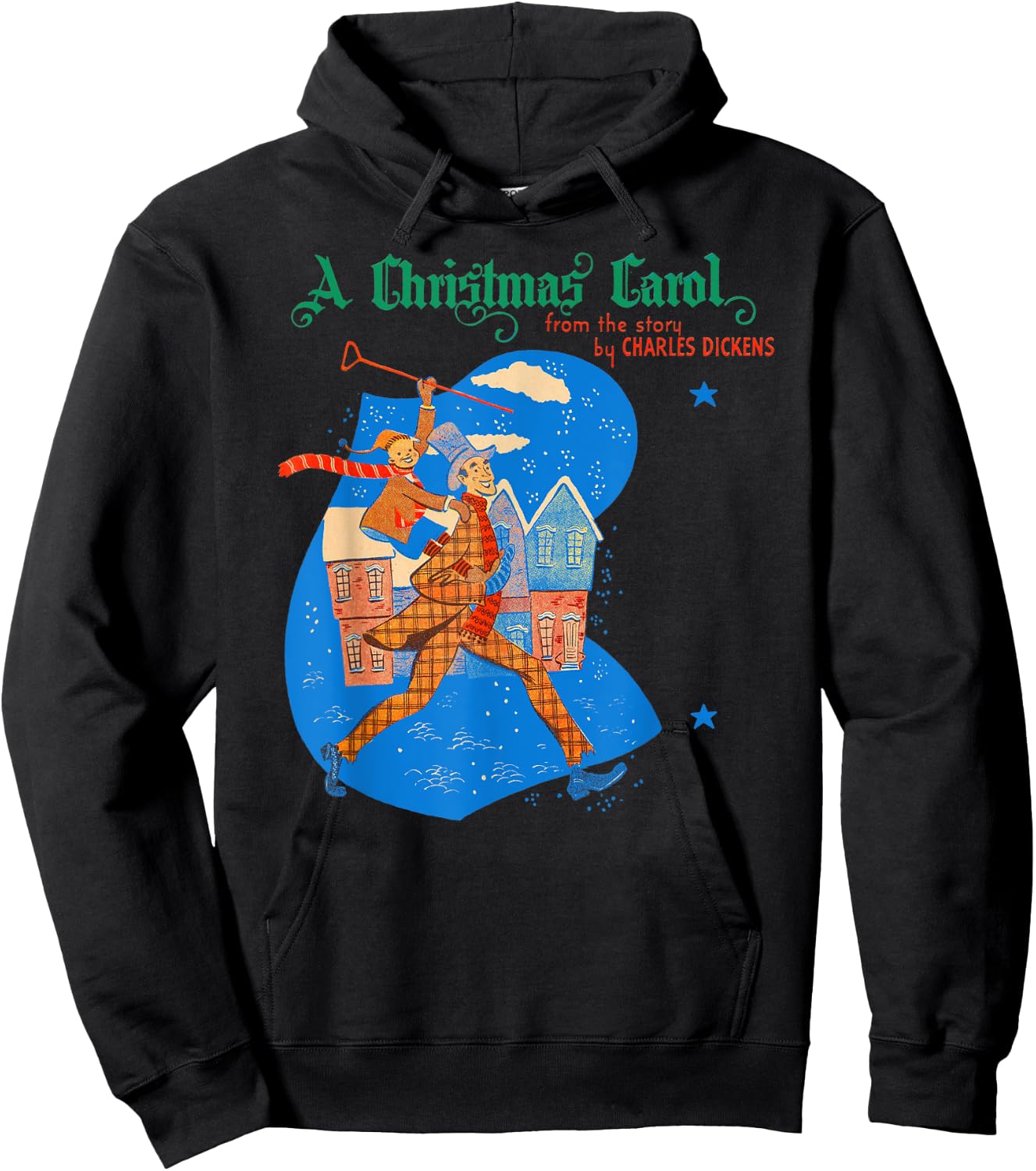 Merry Christmas Ebenezer Scrooge Tiny Tim Christmas Carol Hoodie - Hoodie | Black
