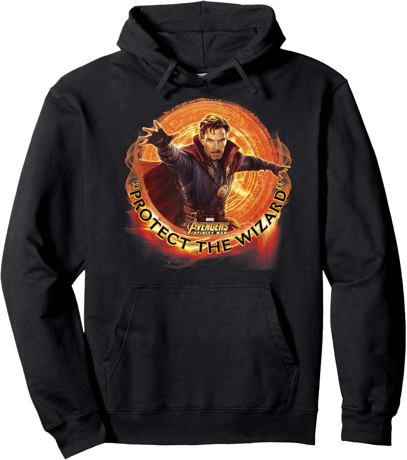Marvel Infinity War Protect The Wizard Dr. Strange Hoodie - Hoodie | Black
