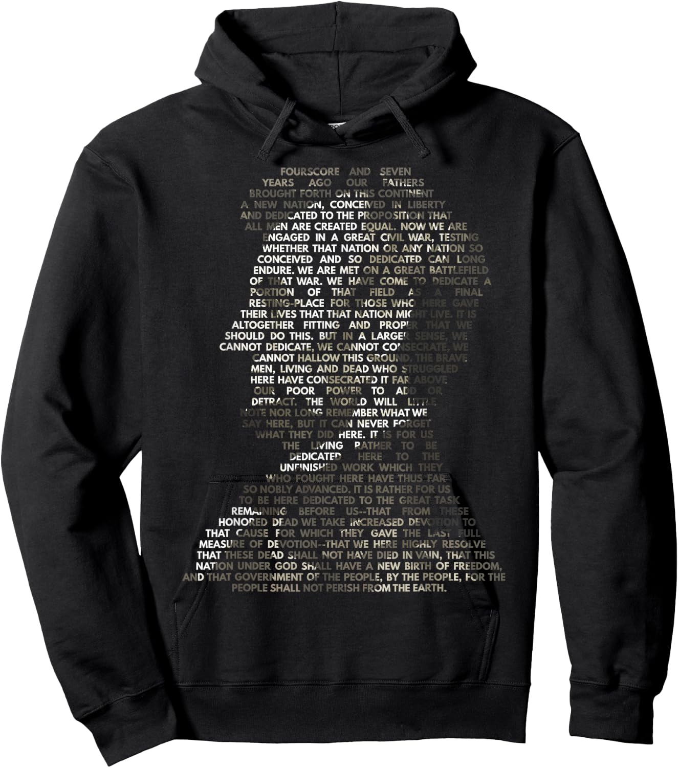 Abraham Lincoln Portrait Gettysburg Address Hoodie - Hoodie | Black