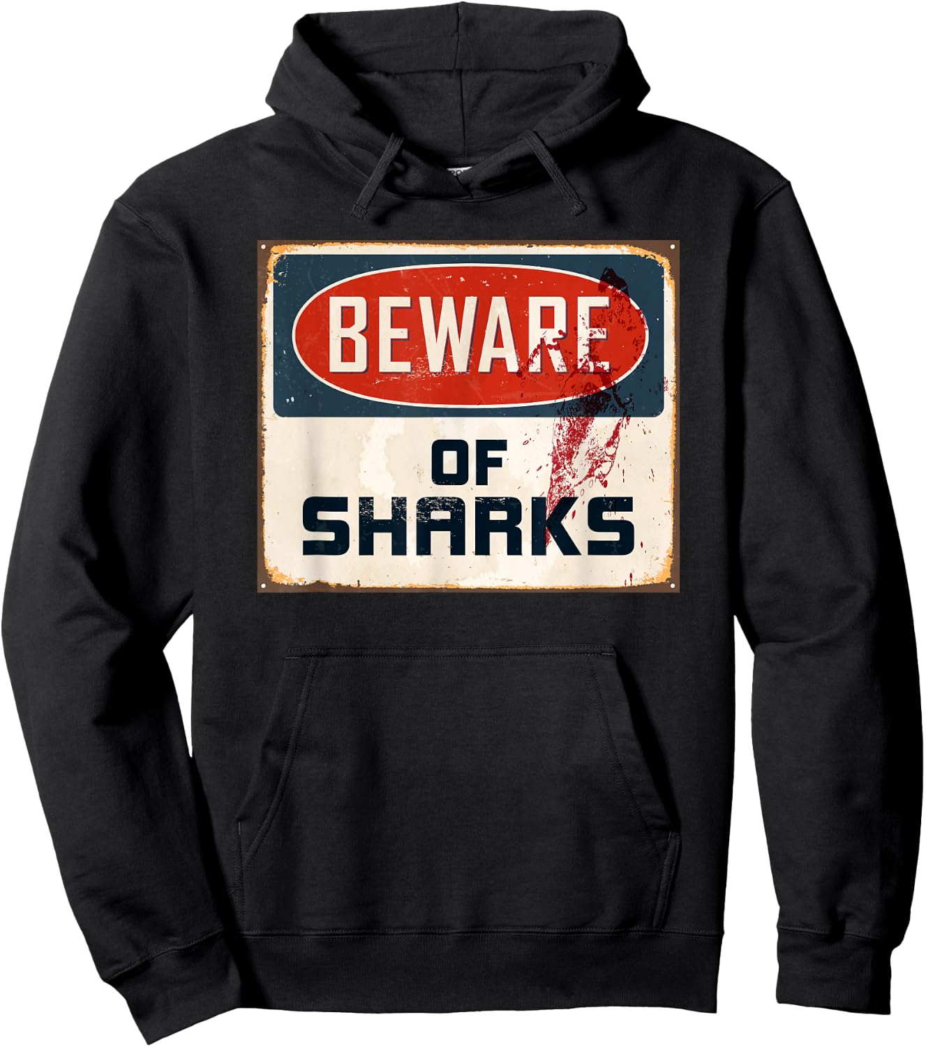 Beware of Sharks Funny Shark Lover Diving Enthusiast Hoodie - Hoodie | Black