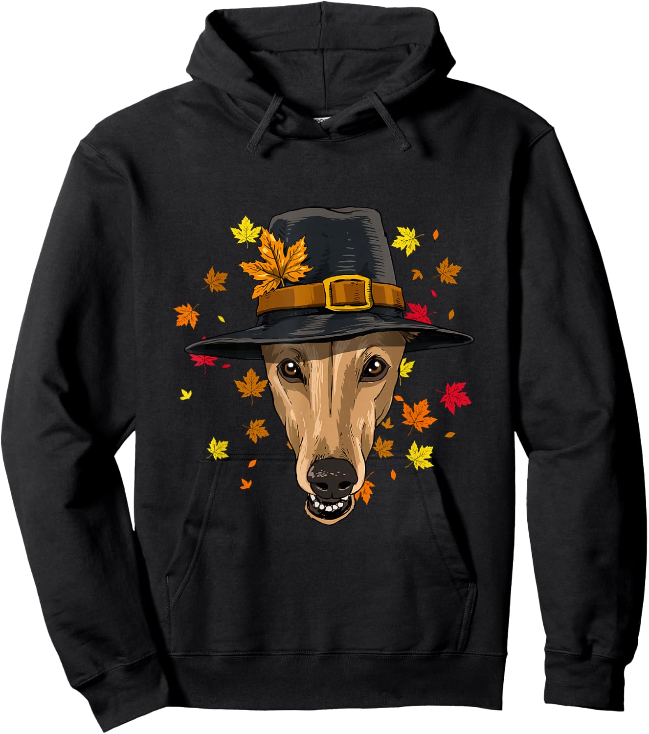 Thanksgiving Greyhound Pilgrim Costume Men Women Hoodie - Hoodie | Black