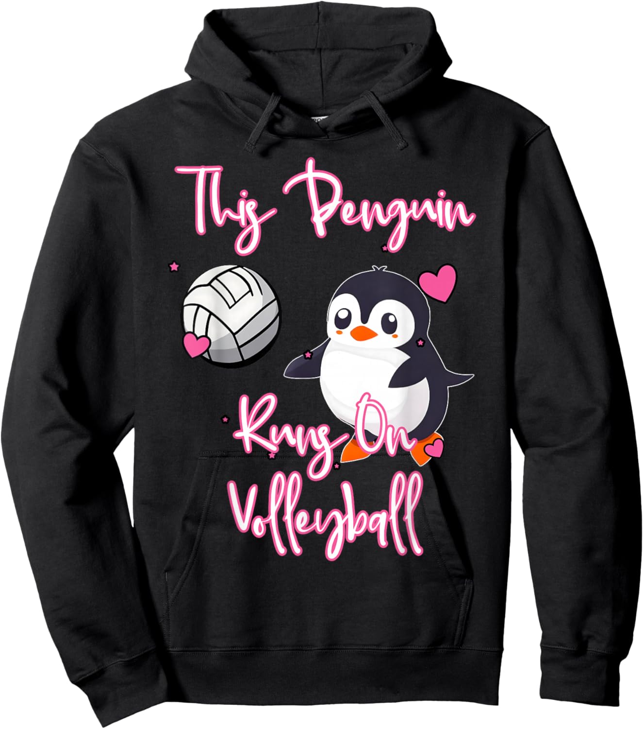 This Penguin Runs On Volleyball Player Serve Animal Lover Hoodie - Hoodie | Black