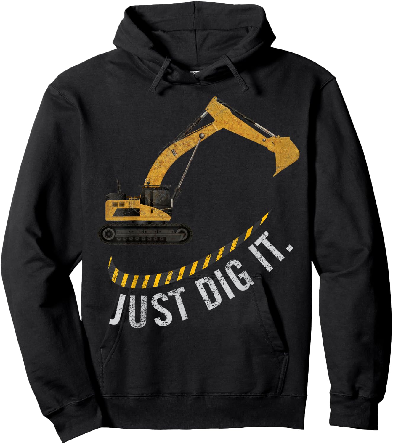 Excavator Just Dig It Retro Vintage Construction Crew Gift Hoodie - Hoodie | Black