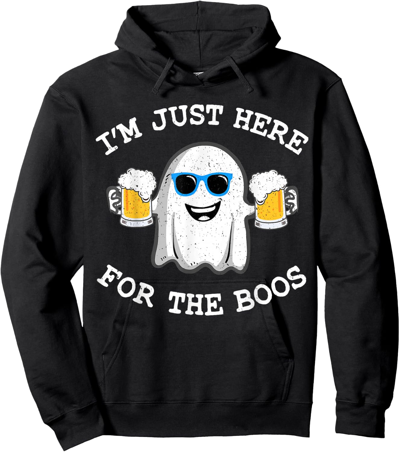 Funny Halloween , I'm Just Here For The Boos Costume Men Hoodie - Hoodie | Black