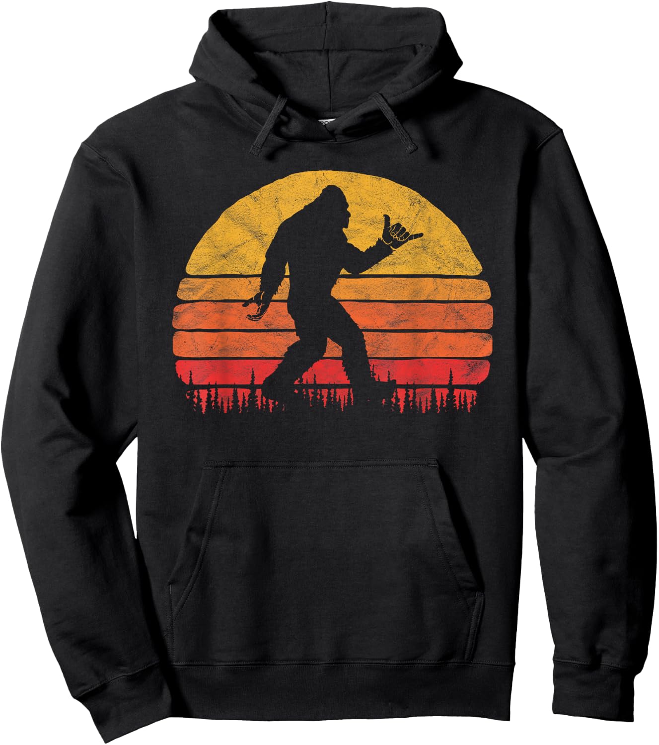 Funny Shaka Aloha Bigfoot Surfer Believe Dude! Graphic Hoodie - Hoodie | Black