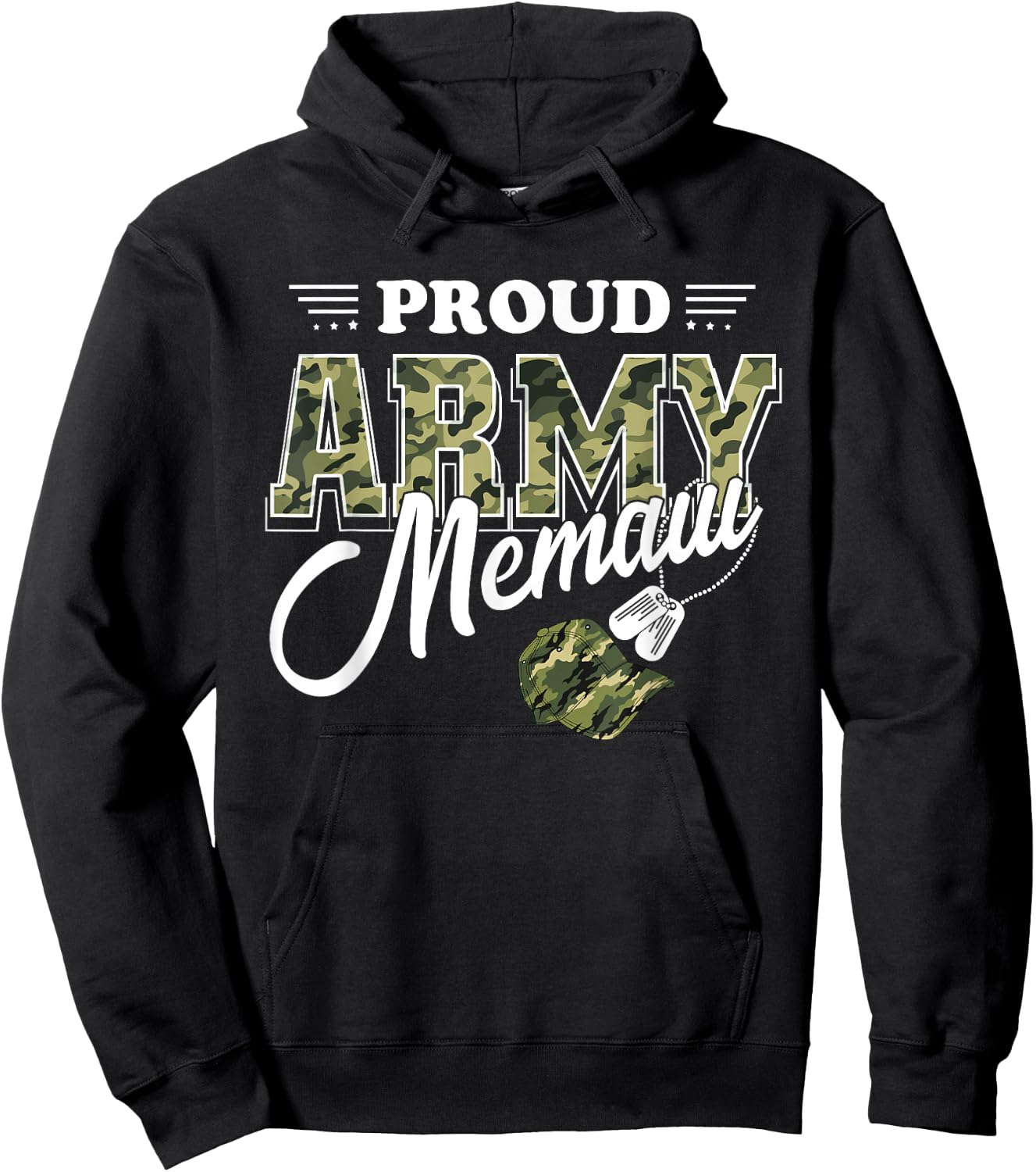 Proud Army Memaw Hoodie - Hoodie | Black