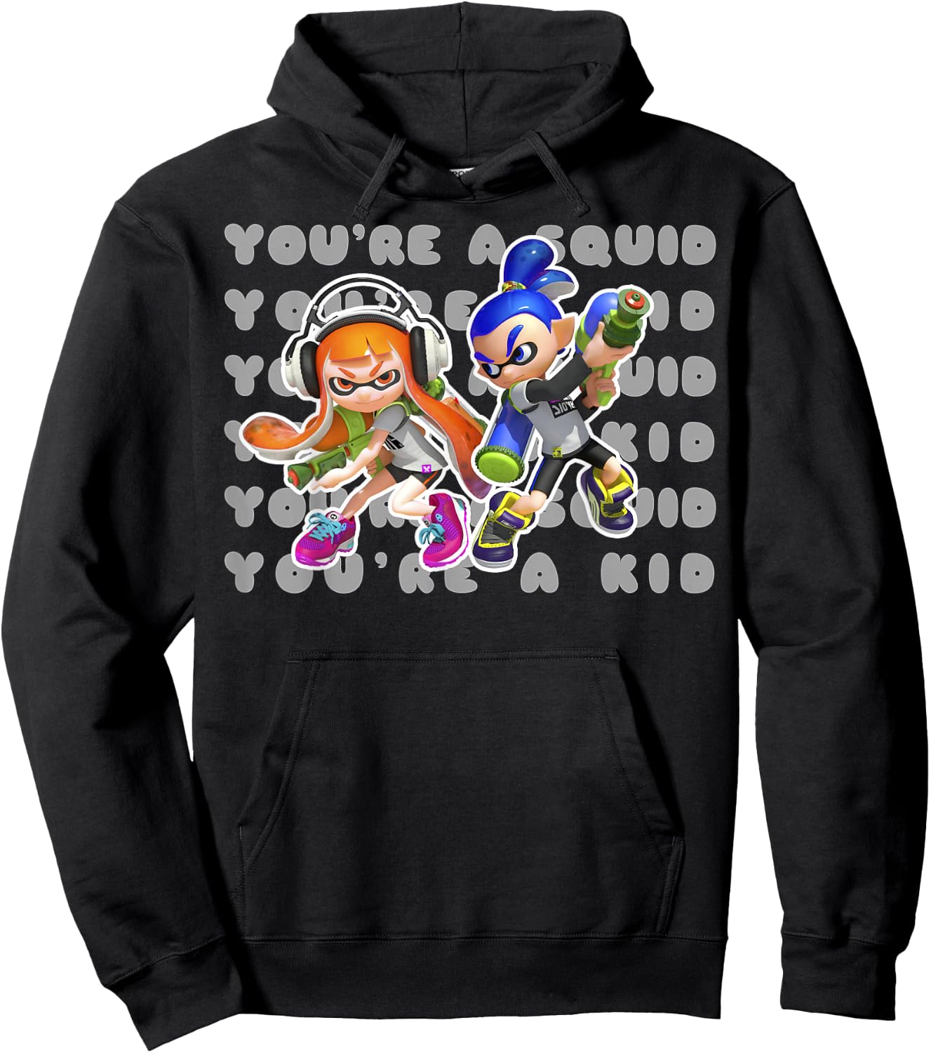 Nintendo Splatoon You're A Squid Or A Kid Graphic Hoodie - Hoodie | Black