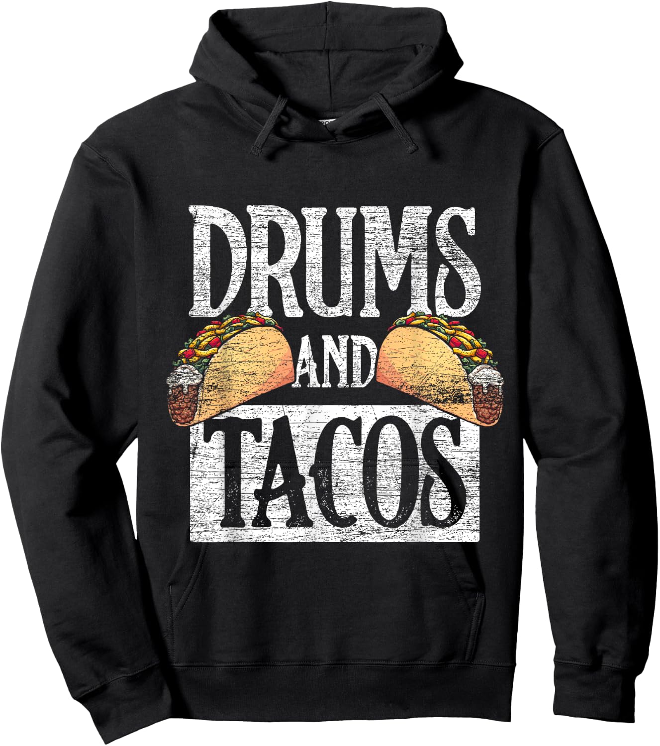 Tacos Cinco De Mayo Music Drummer Drums Hoodie - Hoodie | Black