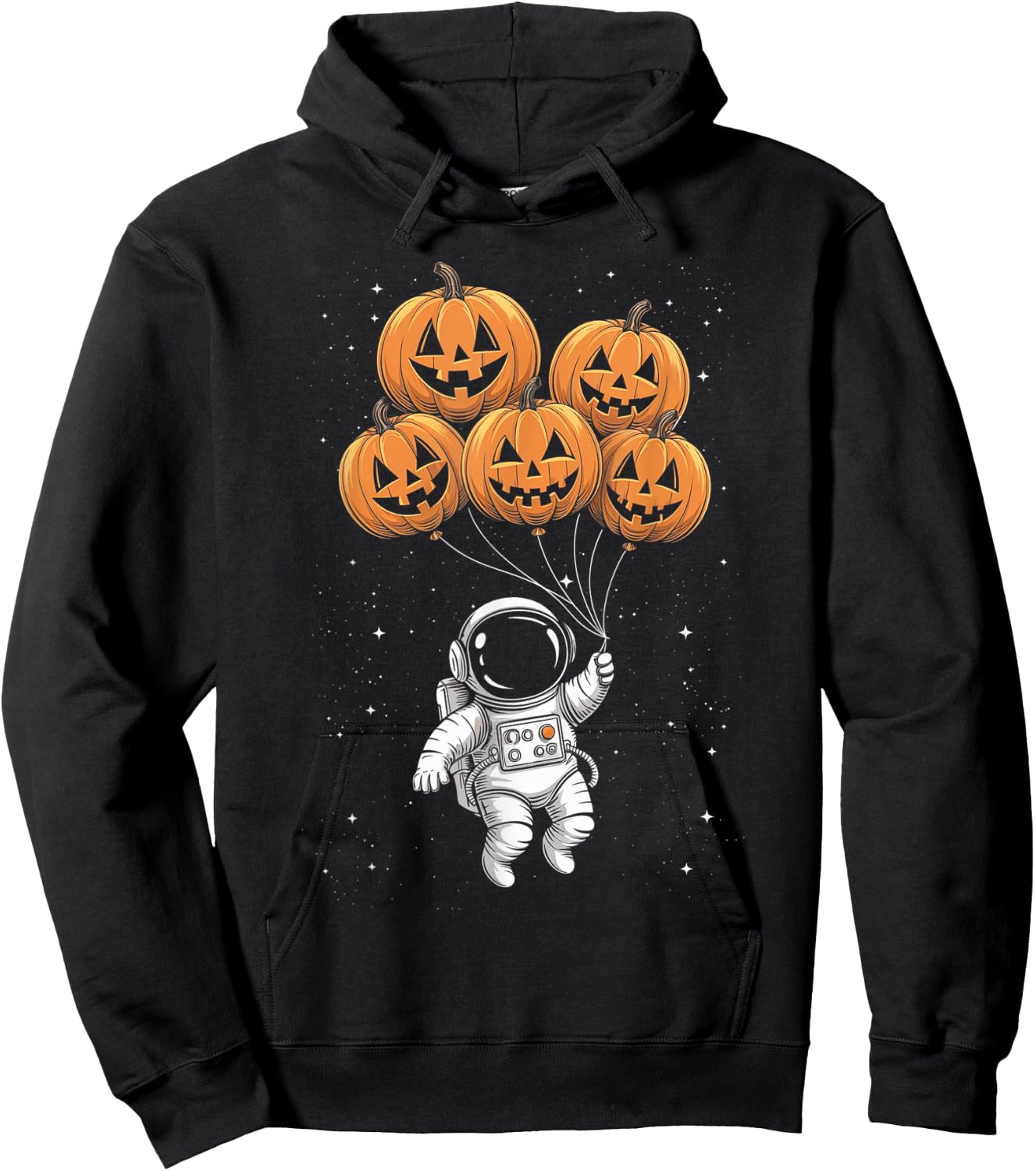 Halloween Astronaut Pumpkin Balloons Kids Hoodie - Hoodie | Black