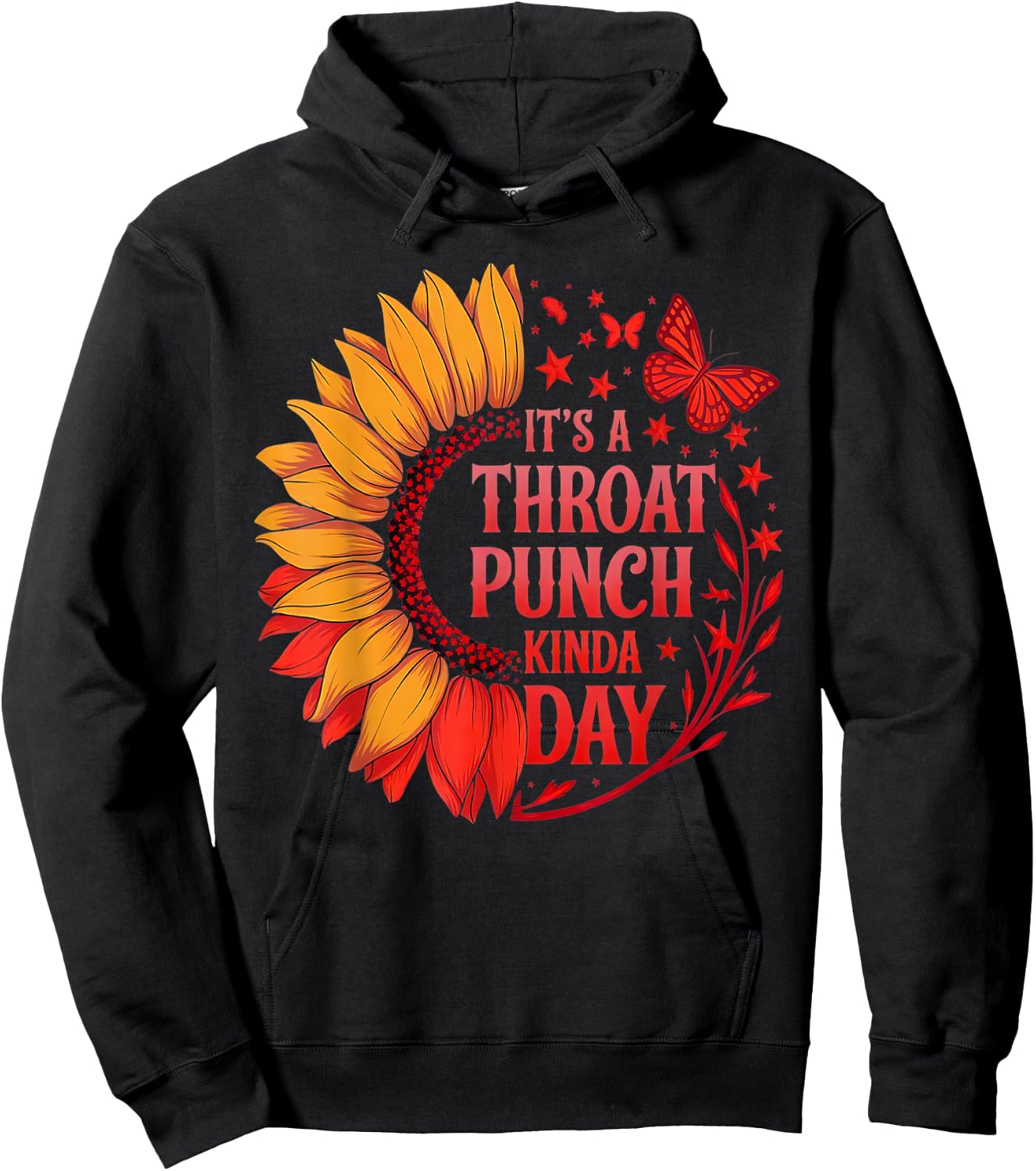It's A Throat Punch Kind Of Day Sarcastic Skeleton Women's Hoodie - Hoodie | Black