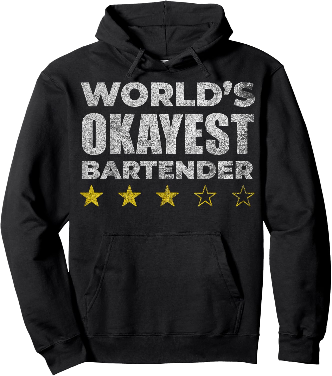 Funny Worlds Okayest Bartender - Vintage Style Hoodie - Hoodie | Black