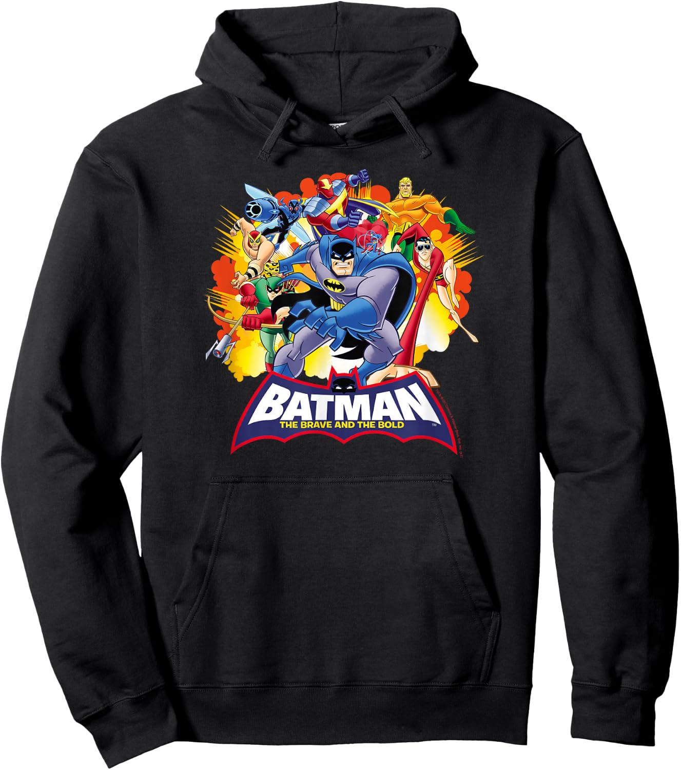 Batman: The Brave and the Bold Explosive Heroes T Shirt Hoodie - Hoodie | Black