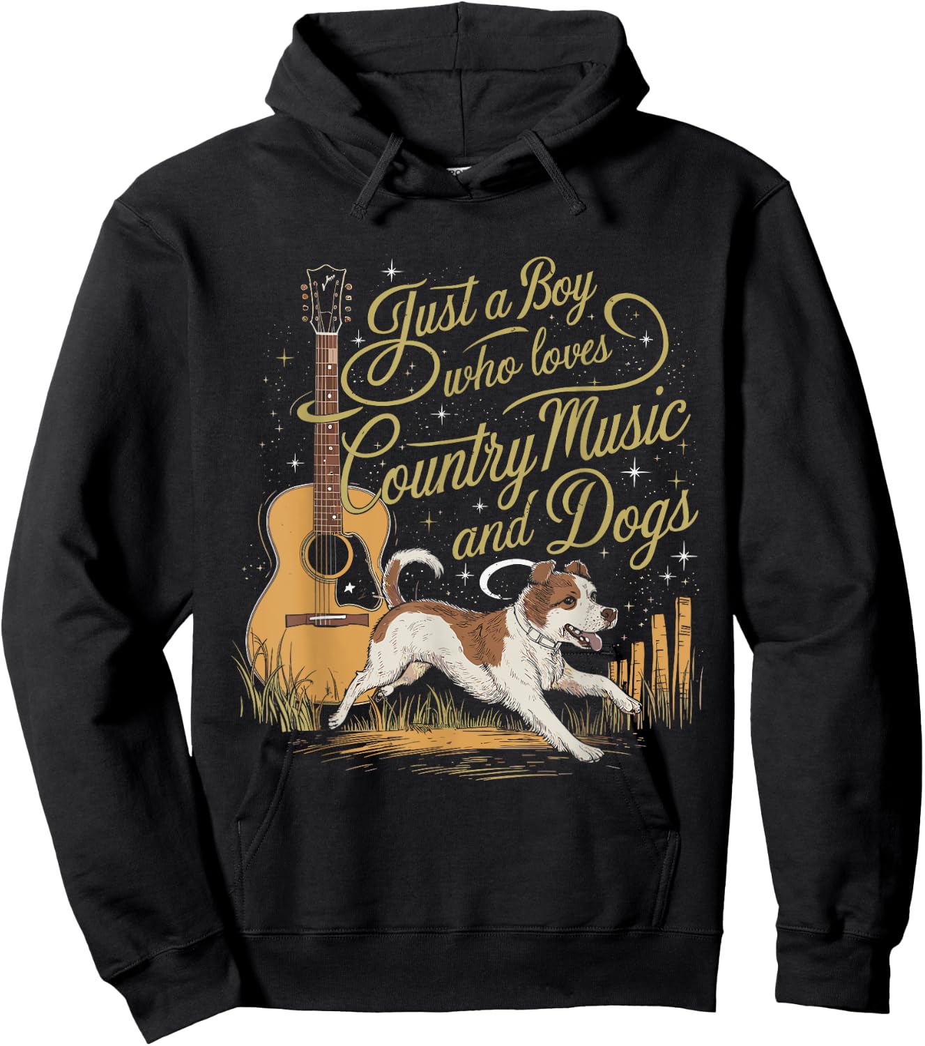 Just A Boy Who Loves Country Music And Dogs Hoodie - Hoodie | Black