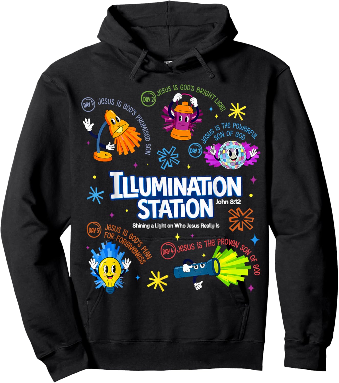 Illumination Station VBS 2026 Bible Jesus Christian Lights Hoodie - Hoodie | Black