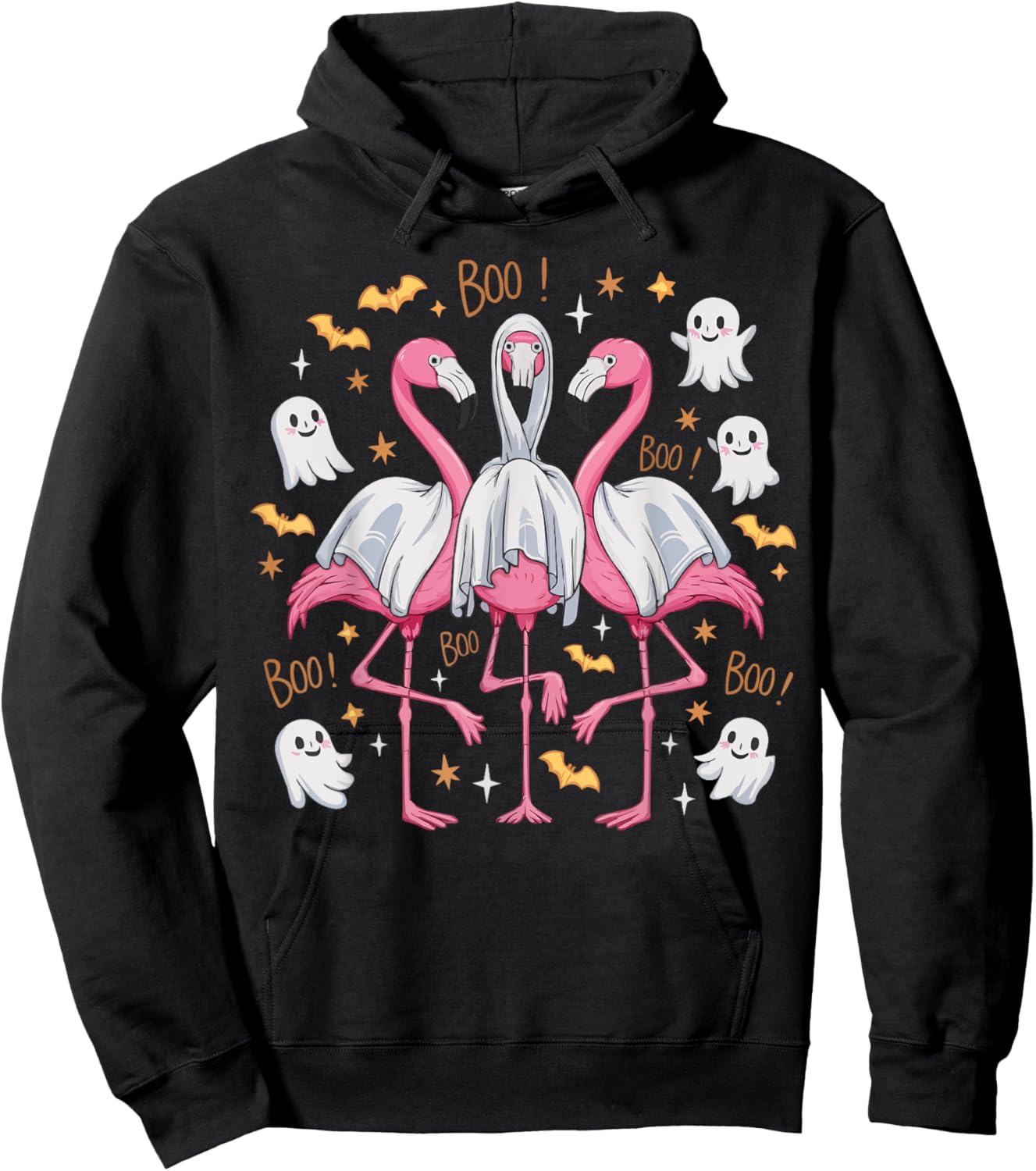 Flamingo Halloween Spooky Wading Bird Scary Trick Or Treat Hoodie - Hoodie | Black