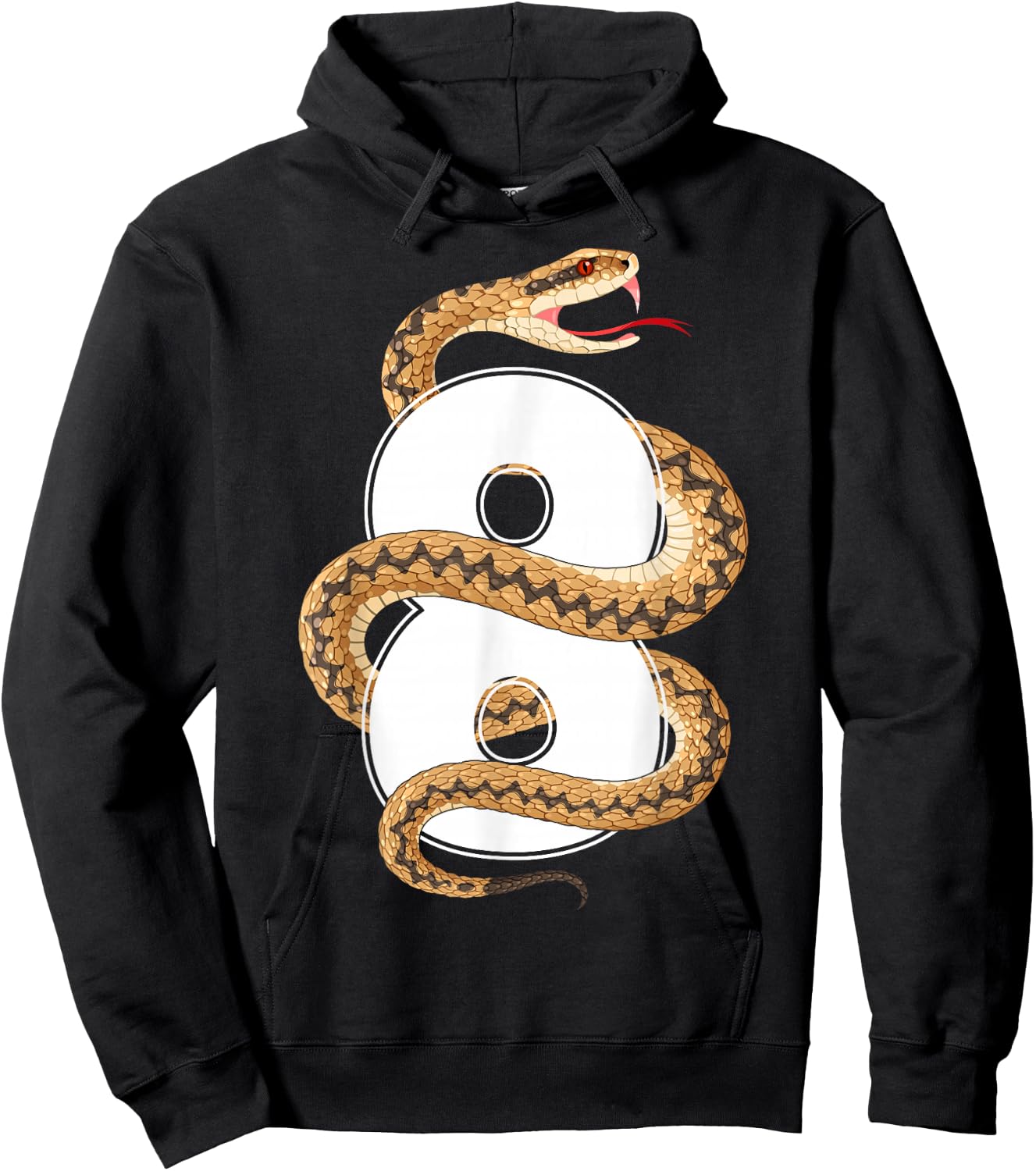 Kids 8 Years Old Cute Snake 8th Birthday Party Hoodie - Hoodie | Black