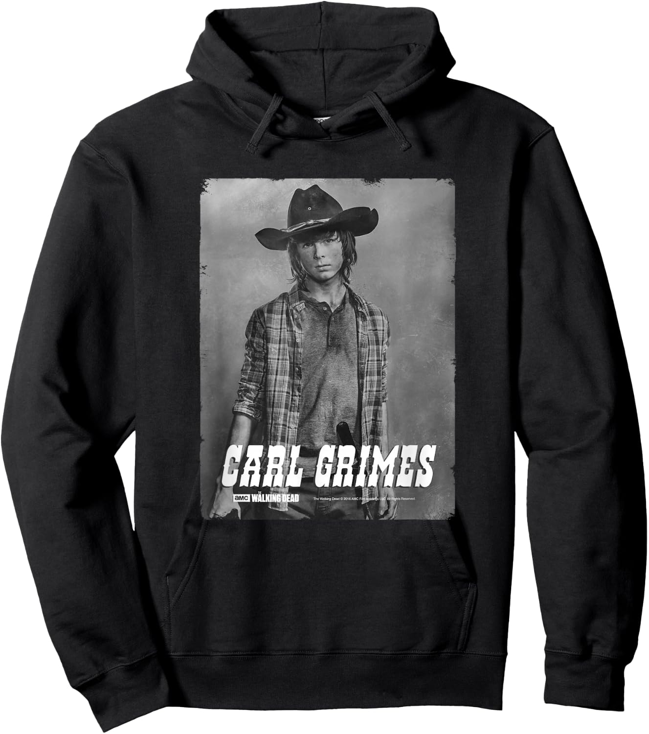 The Walking Dead Carl Silver Portrait Hoodie - Hoodie | Black