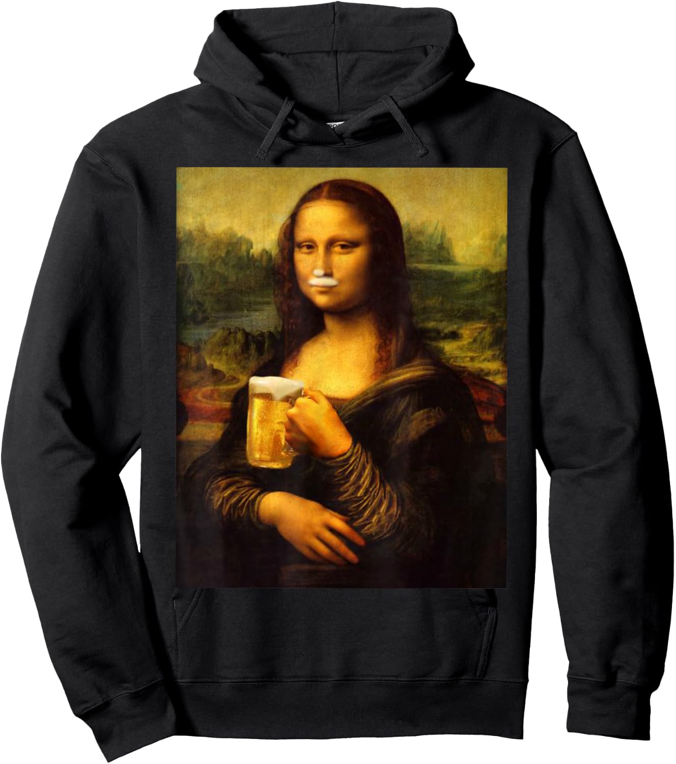 Mona Lisa Beer Hacken, Men, Shirt Women Hoodie - Hoodie | Black
