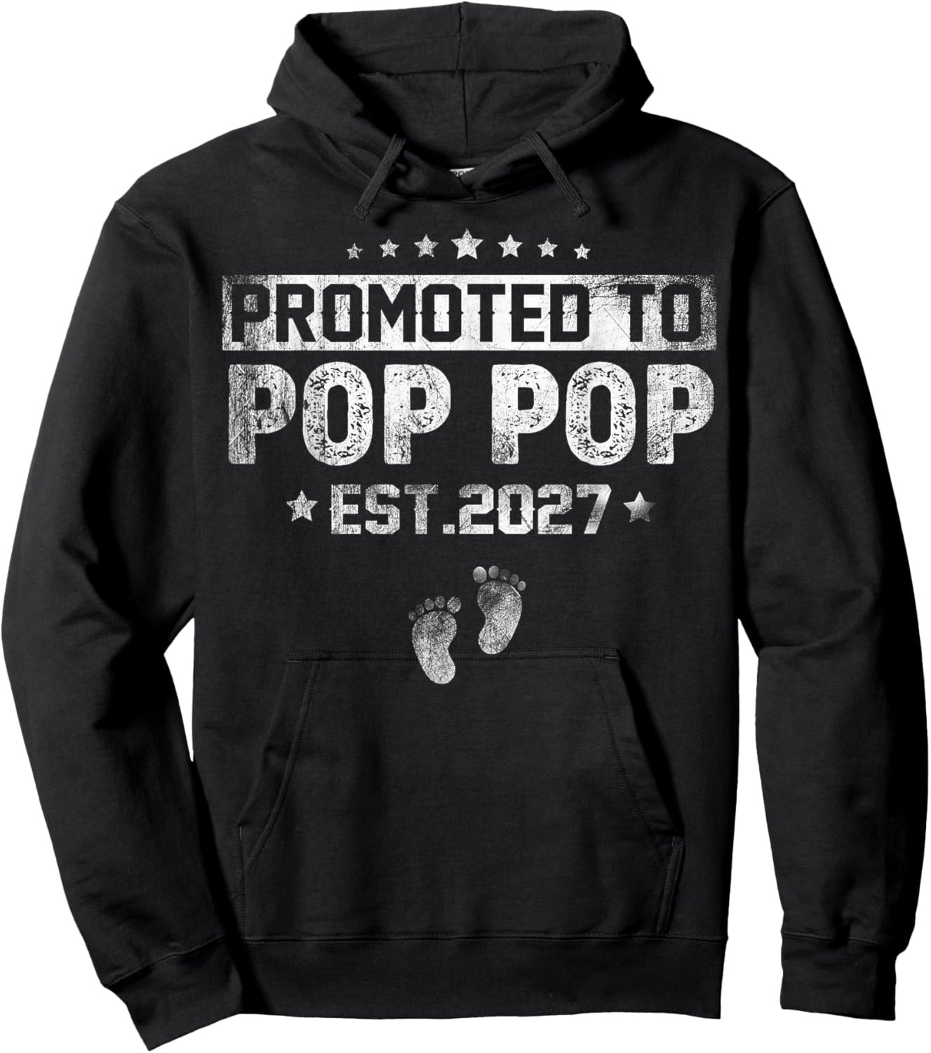 Promoted to Pop Pop Est 2027 Pregnancy Announcement Hoodie - Hoodie | Black