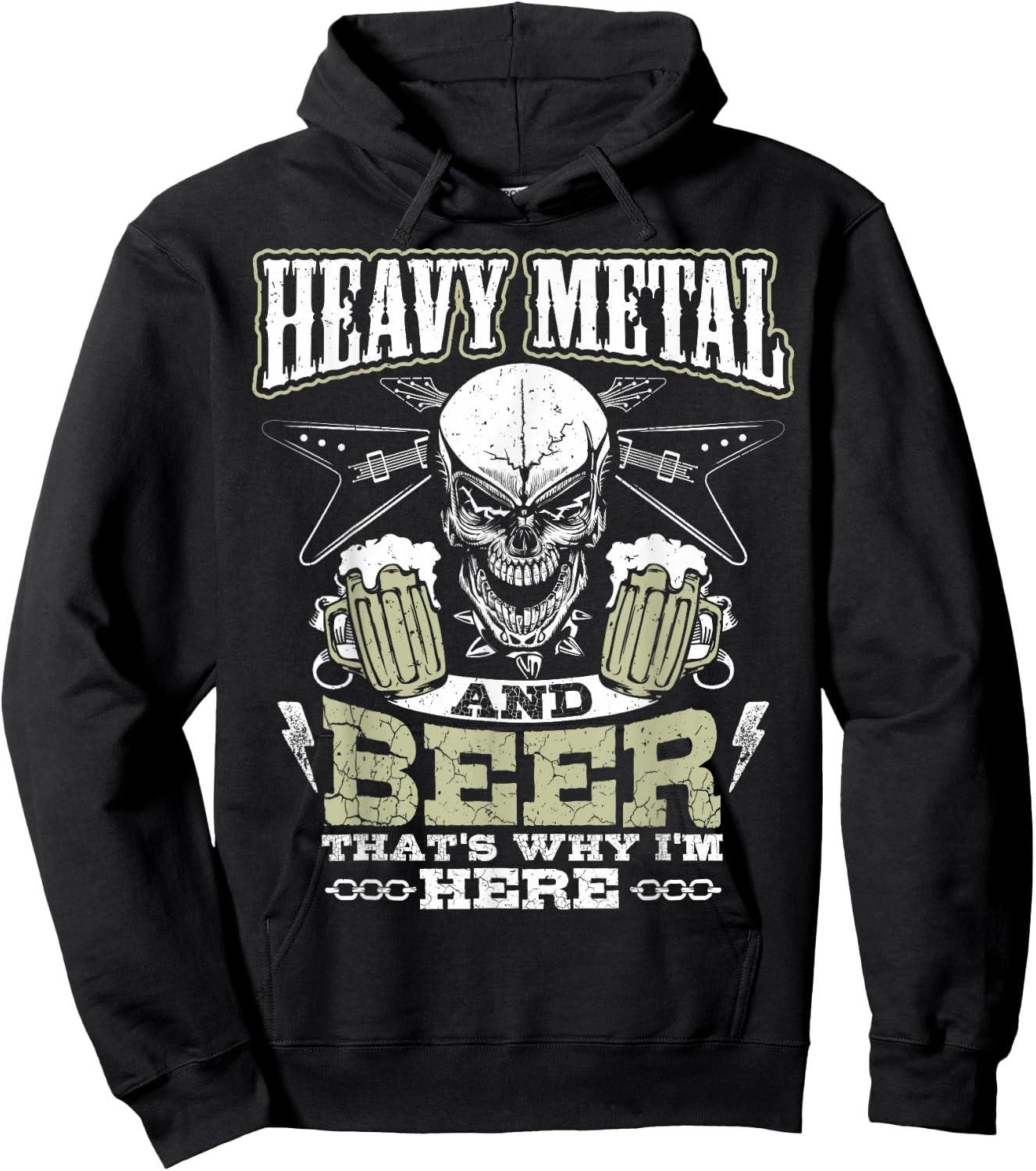 Heavy Metal And Beer Funny Hoodie - Hoodie | Black