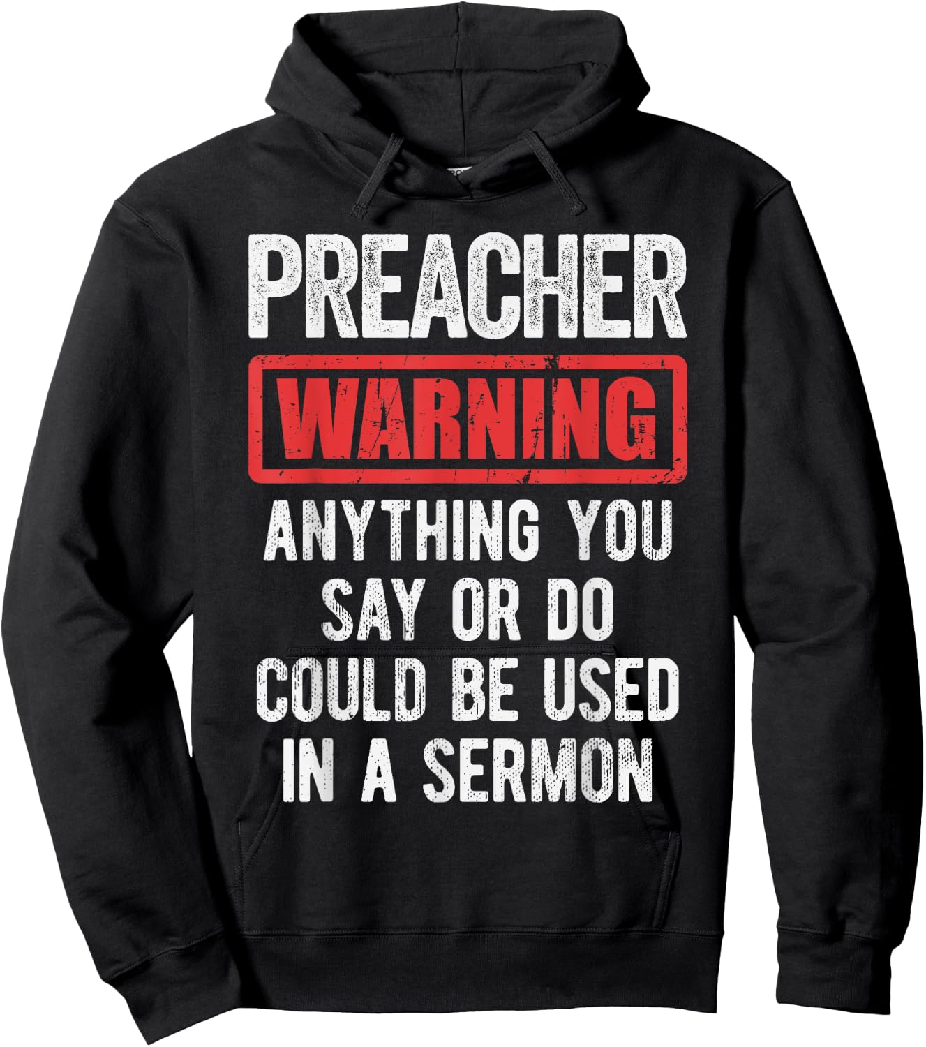 Pastor Because Devil - Funny Preacher Apparel - Preacher Warning - Men's Adult Classic Fit Black Short Sleeve - Size Small Hoodie - Hoodie | Black