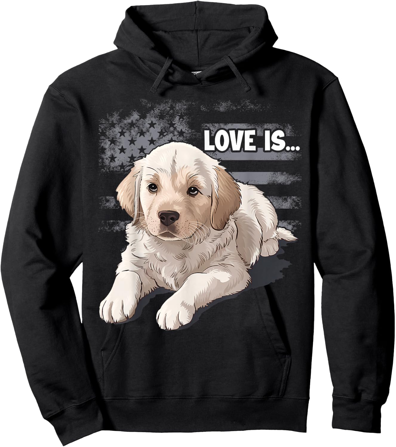 White Labrador Retriever Yellow Love Lab Mom Dog Dad Hoodie - Hoodie | Black