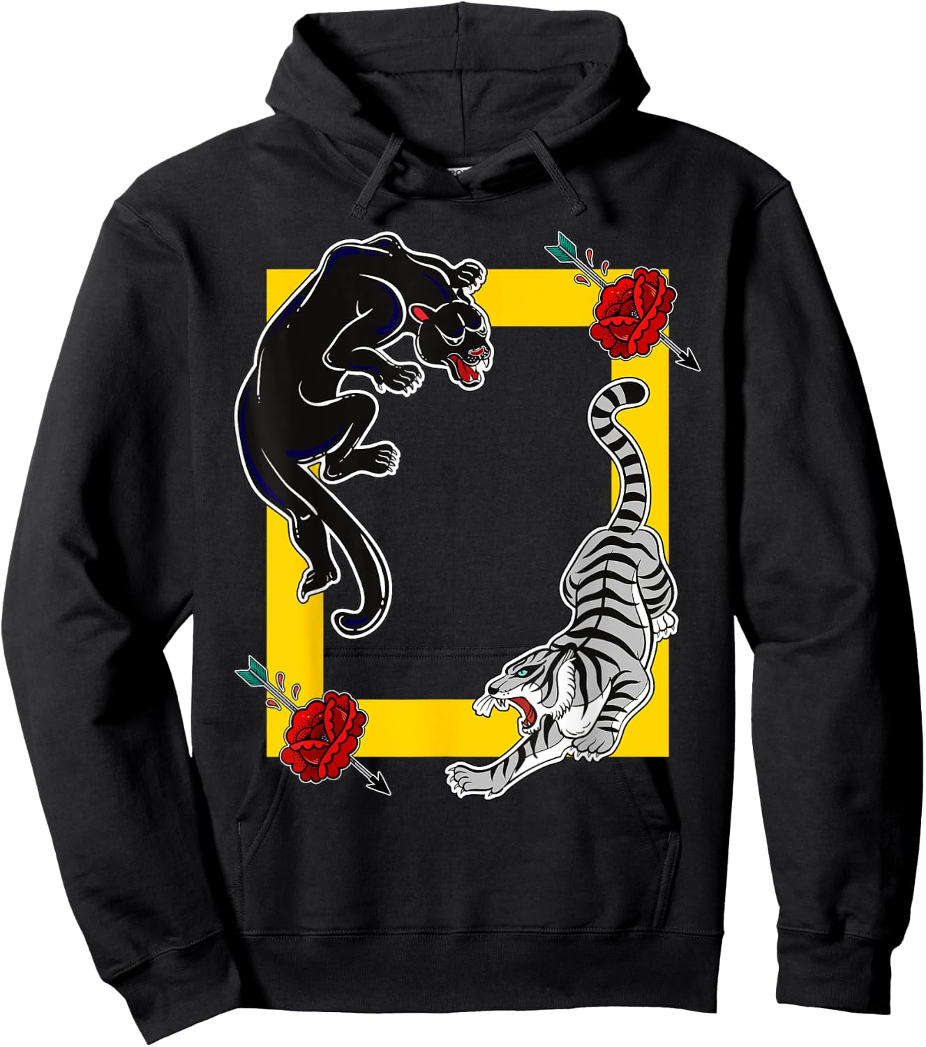 Stay Weird - Wild Cats - Tiger and Panther Raw Nature Hoodie - Hoodie | Black