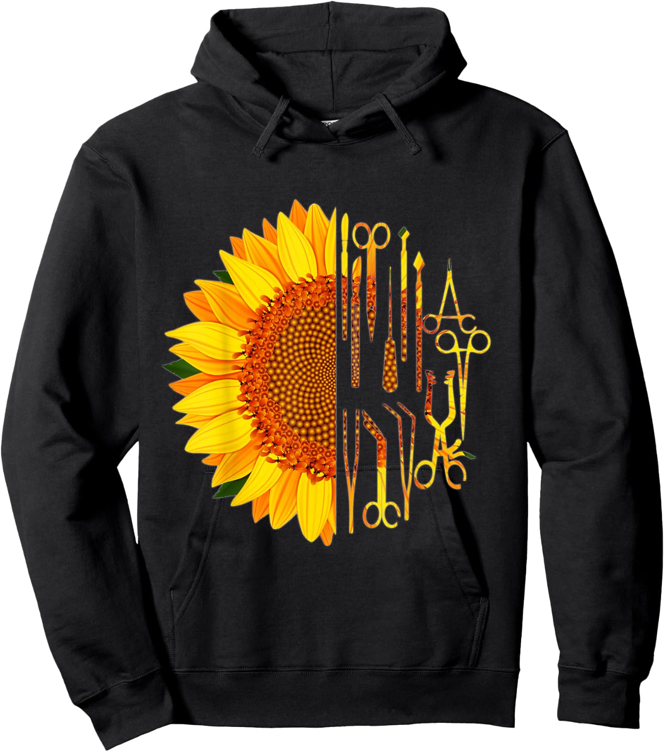 Surgical Scrub Tech Surgeon Sunflower Surgery Intern OR Hoodie - Hoodie | Black
