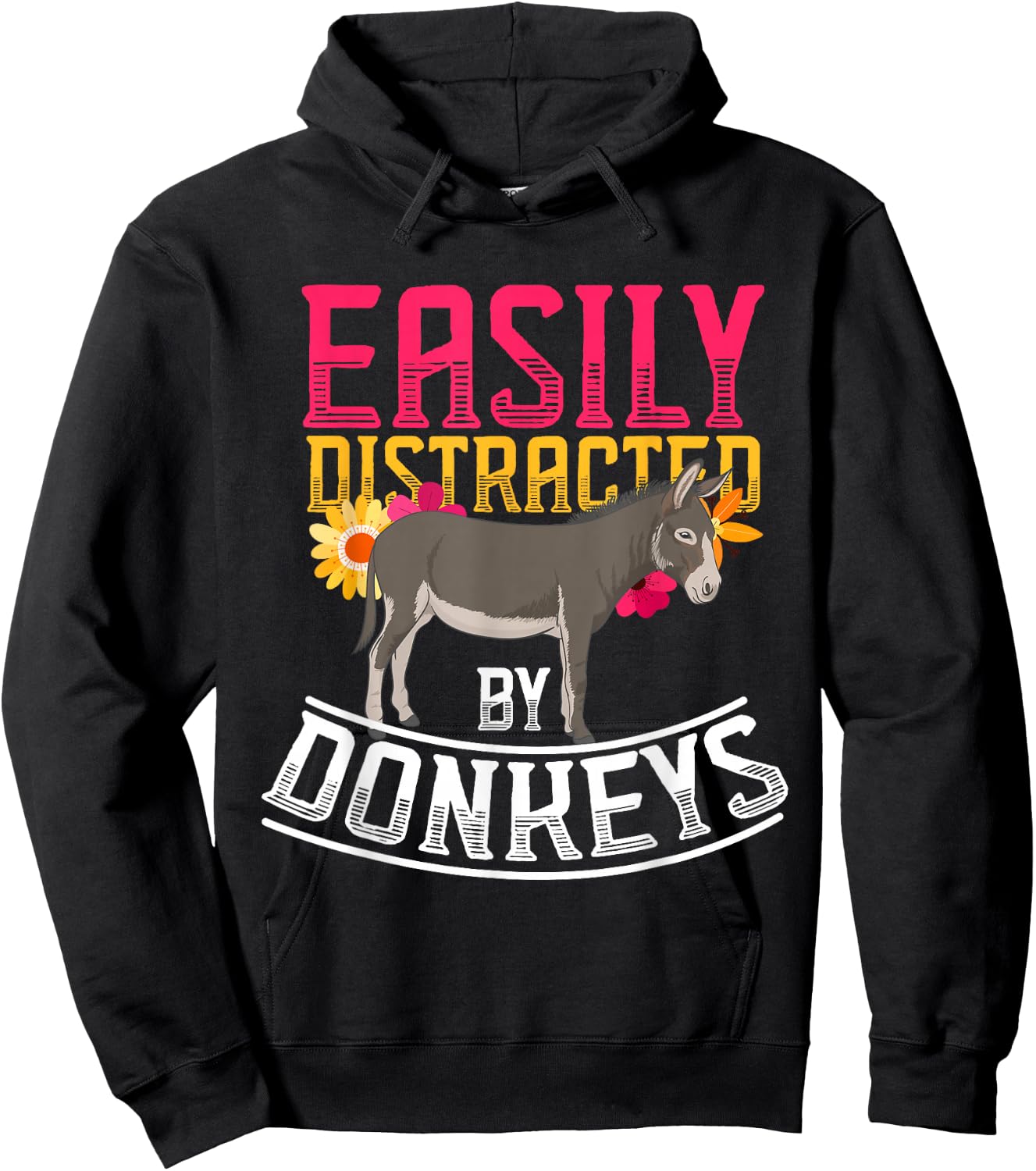 Funny Farm Animal Gift Donkey Hoodie - Hoodie | Black