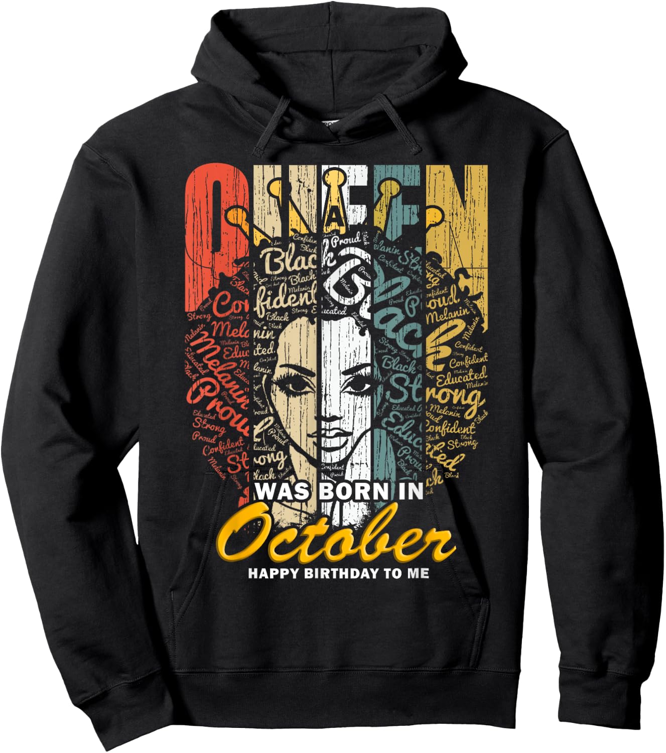 October Birthday Shirts - Black African Queen Hoodie - Hoodie | Black