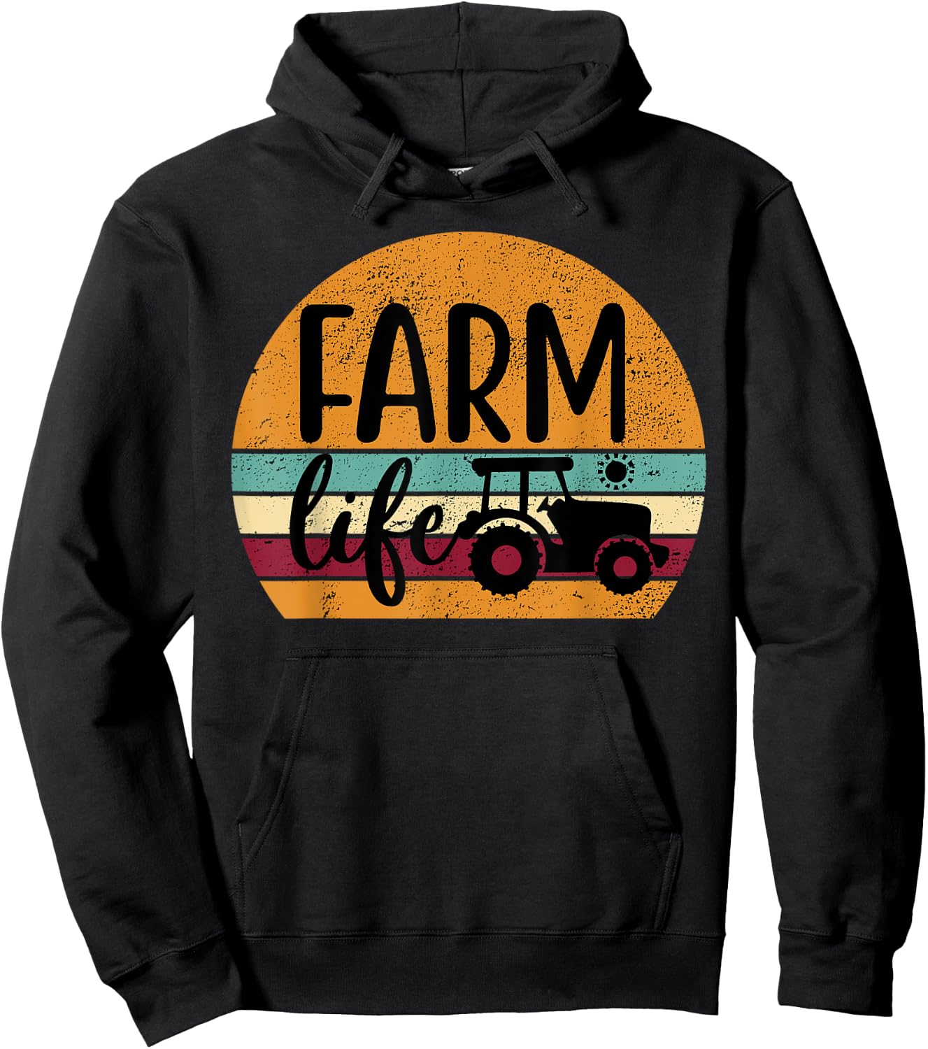 Retro Vintage Farm Life Farmer Tractor Farmer Gift Hoodie - Hoodie | Black