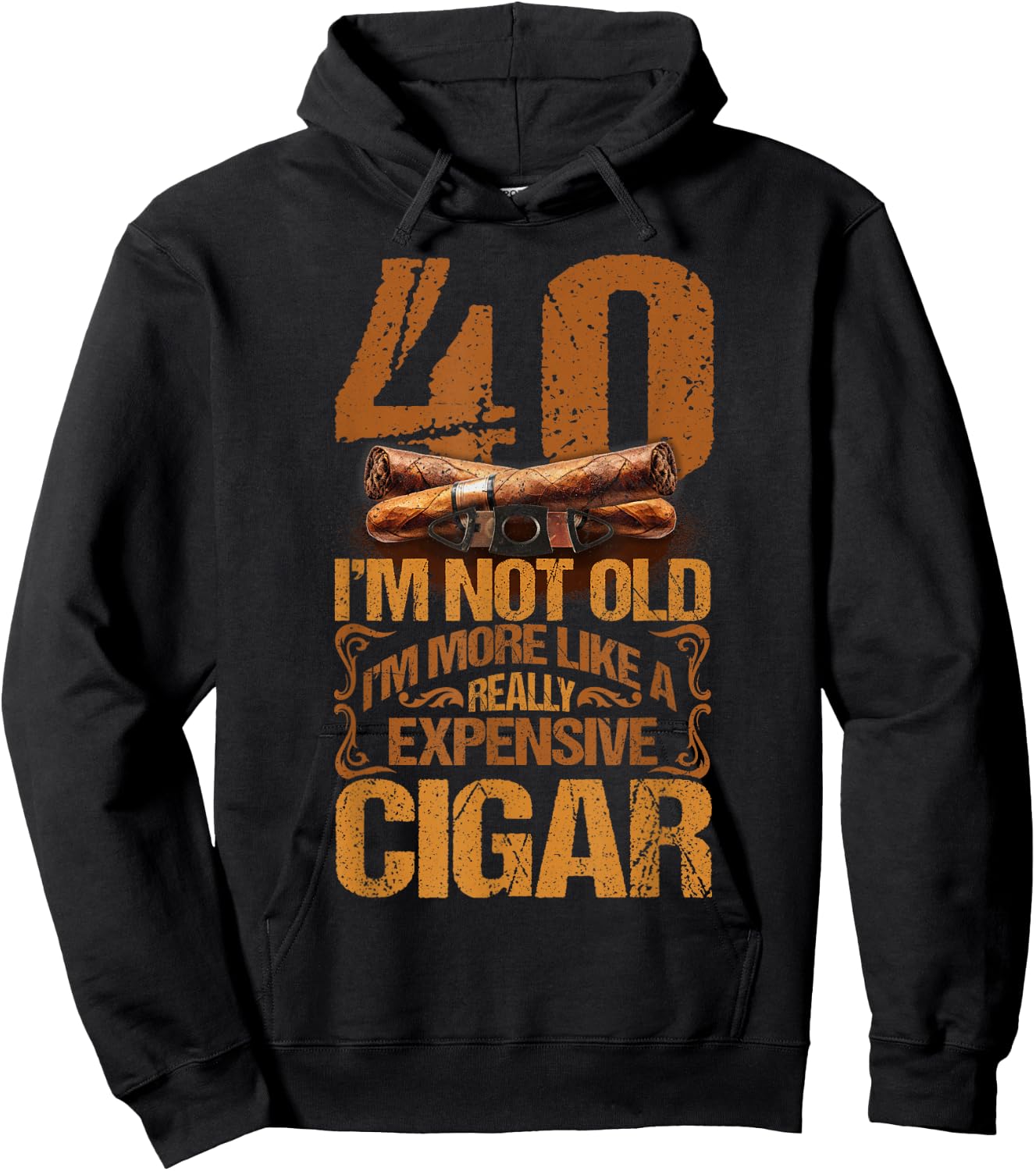 40 Years Really Expensive Cigar 40th Birthday Cigar Smoker Hoodie - Hoodie | Black