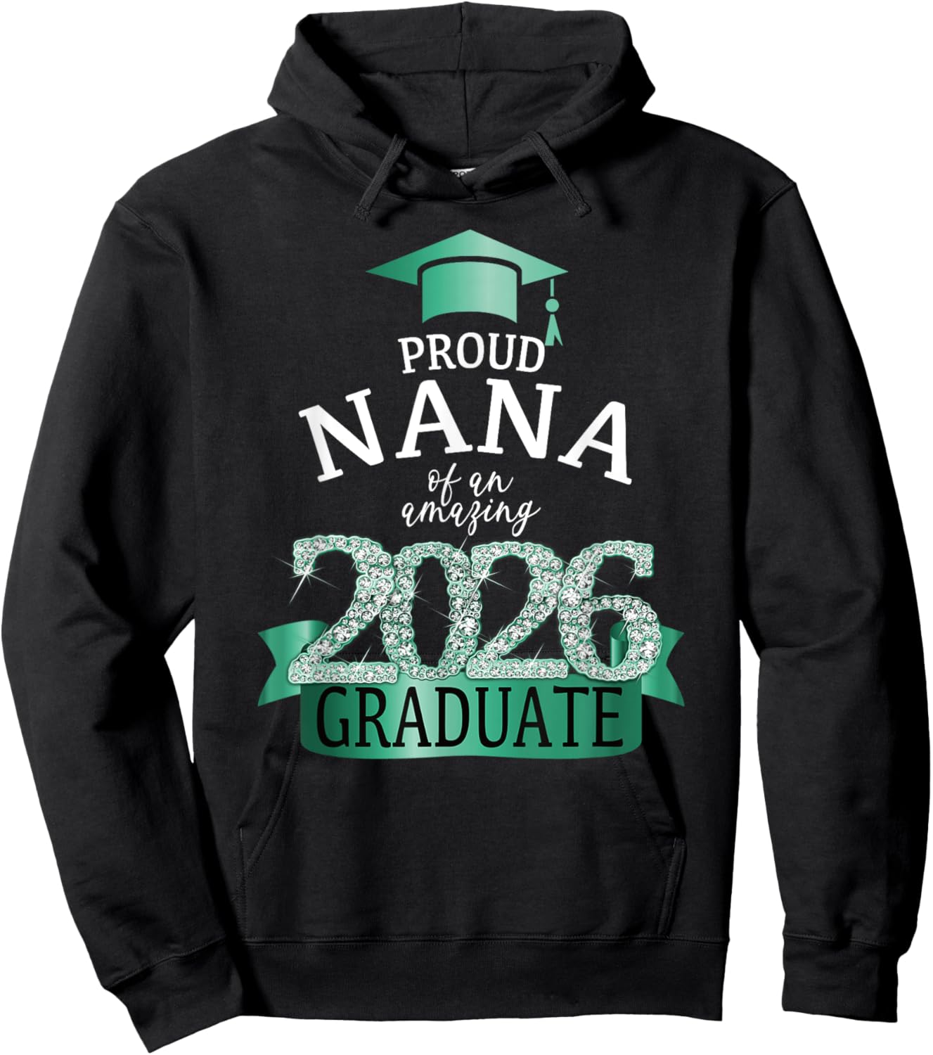 2026 Proud Nana Graduation Party Color Yellow White Decor Hoodie - Hoodie | Black