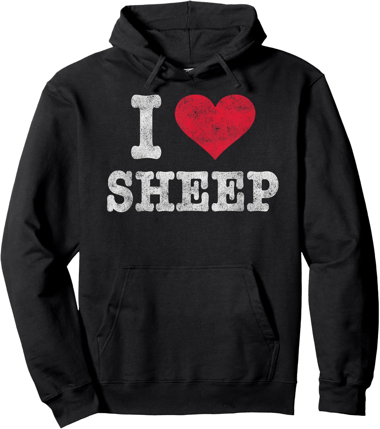 Vintage I Love Sheep Trendy Gift Hoodie - Hoodie | Black