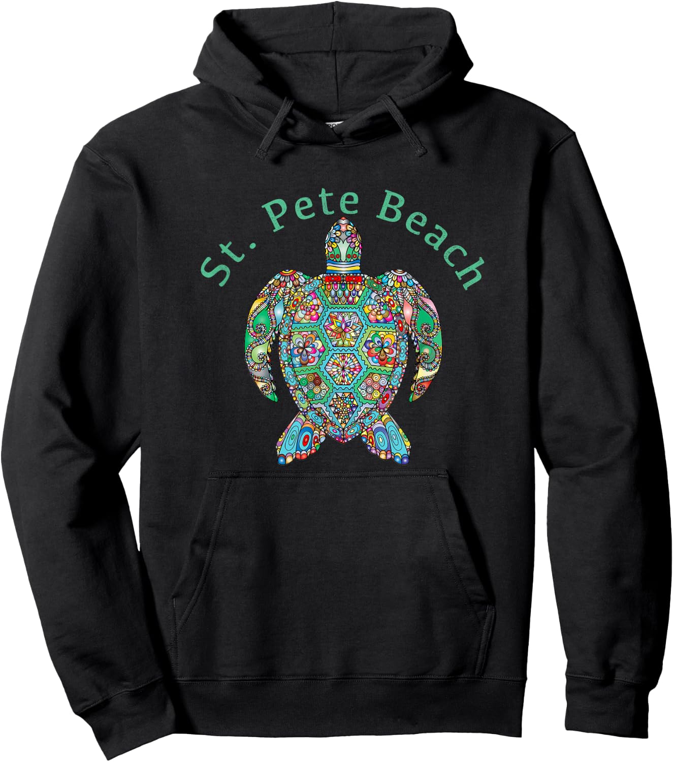 St. Pete Beach Tribal Turtle Gift Hoodie - Hoodie | Black