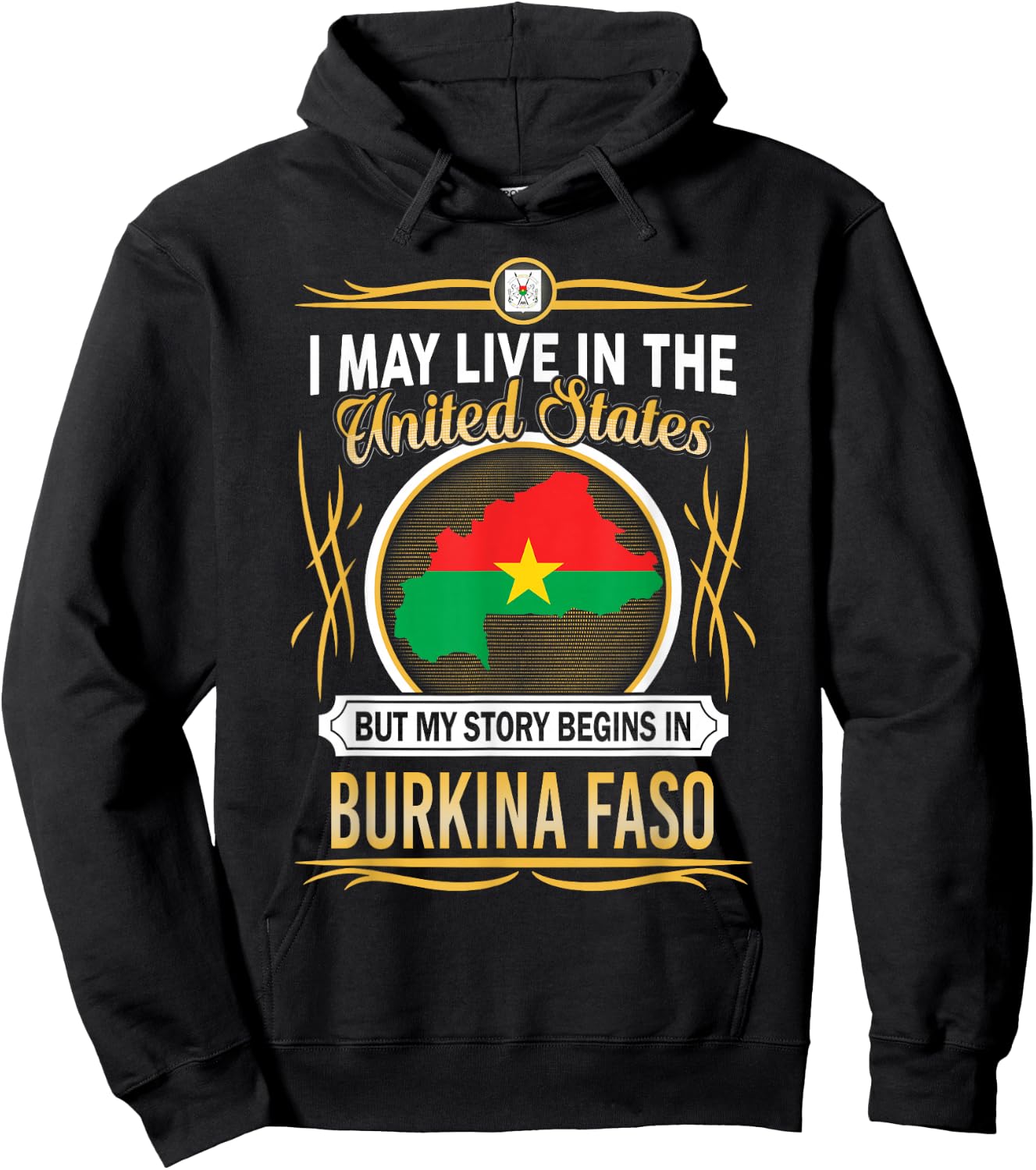 Burkina Faso live in united states Hoodie - Hoodie | Black