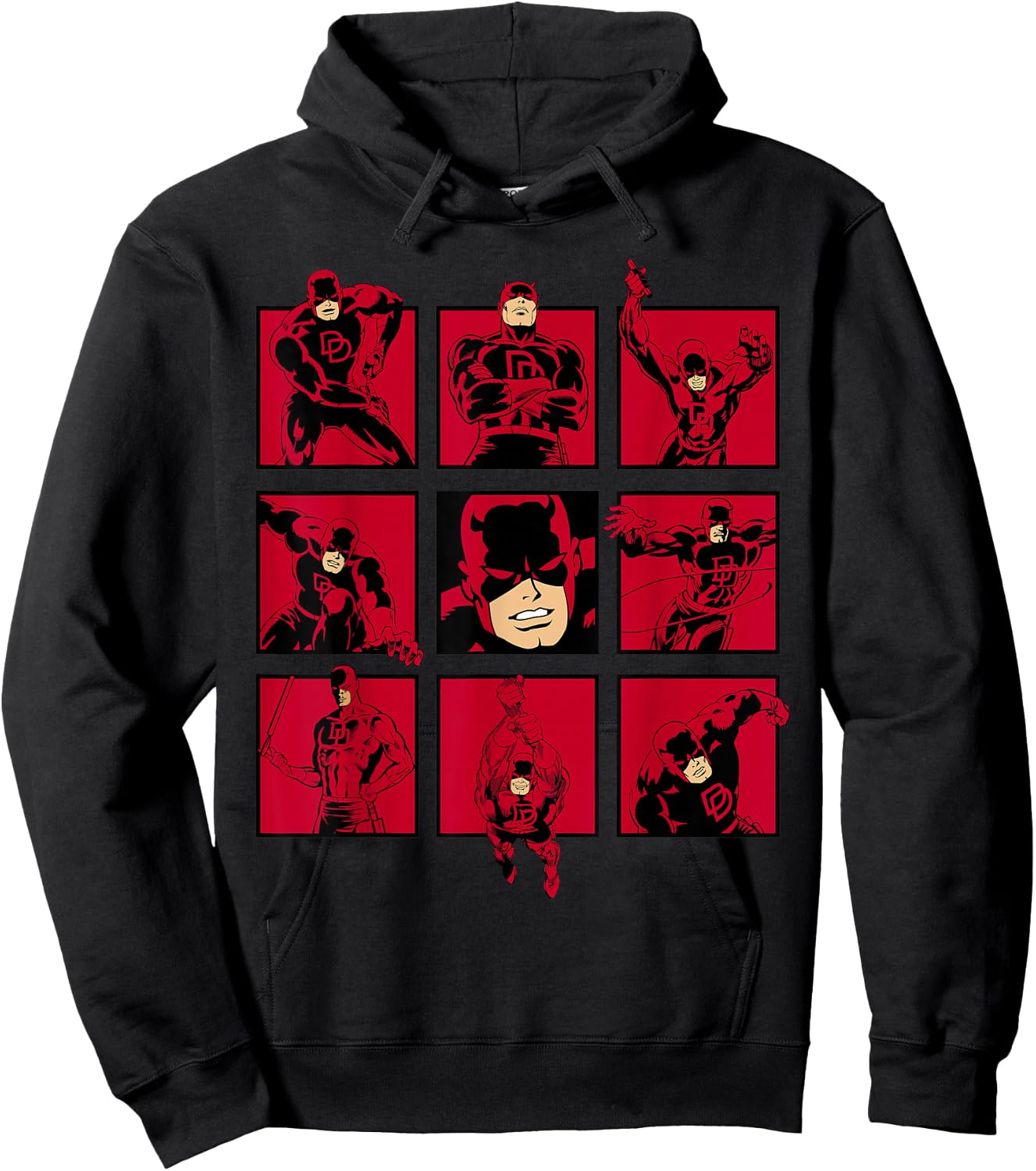 Marvel Comics Retro Classic Daredevil The Man with No Fear Hoodie - Hoodie | Black