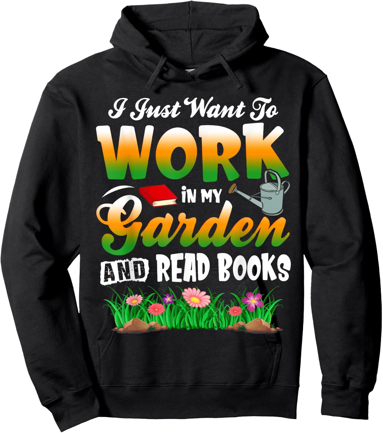 Mother's Day Gardening Gift Garden and Book Lover Hoodie - Hoodie | Black