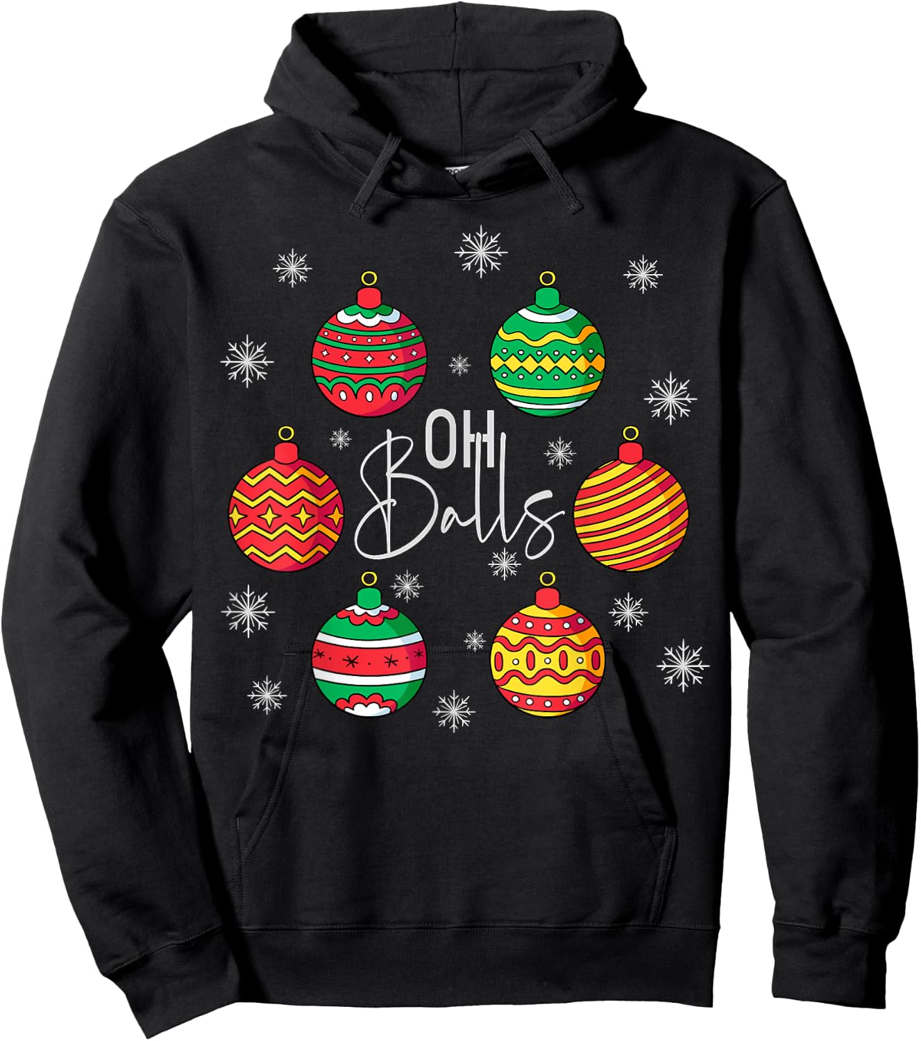 Groovy Christmas Oh Ball Christmas Holiday Women Hoodie - Hoodie | Black