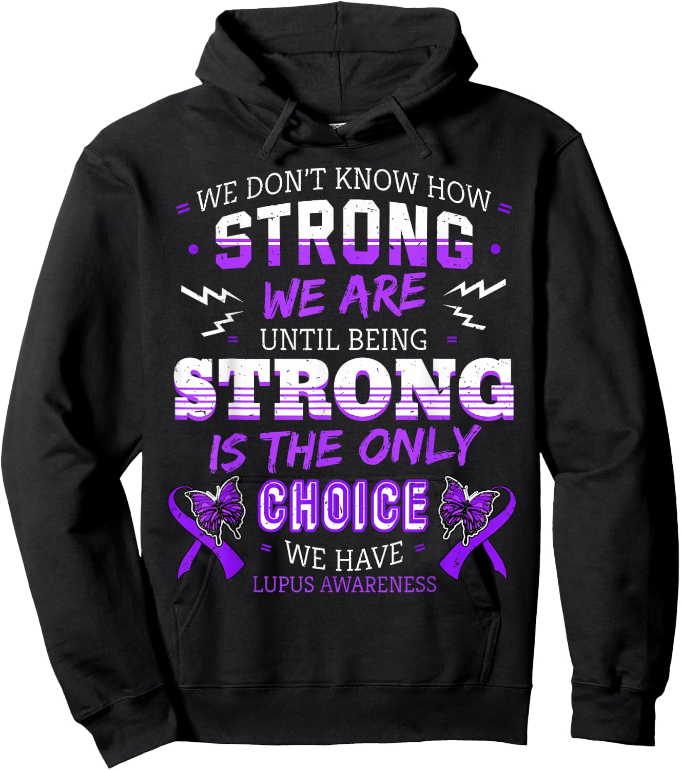 Lupus Awareness Shirt Organ Disease Ribbon Butterfly Gift Hoodie - Hoodie | Black