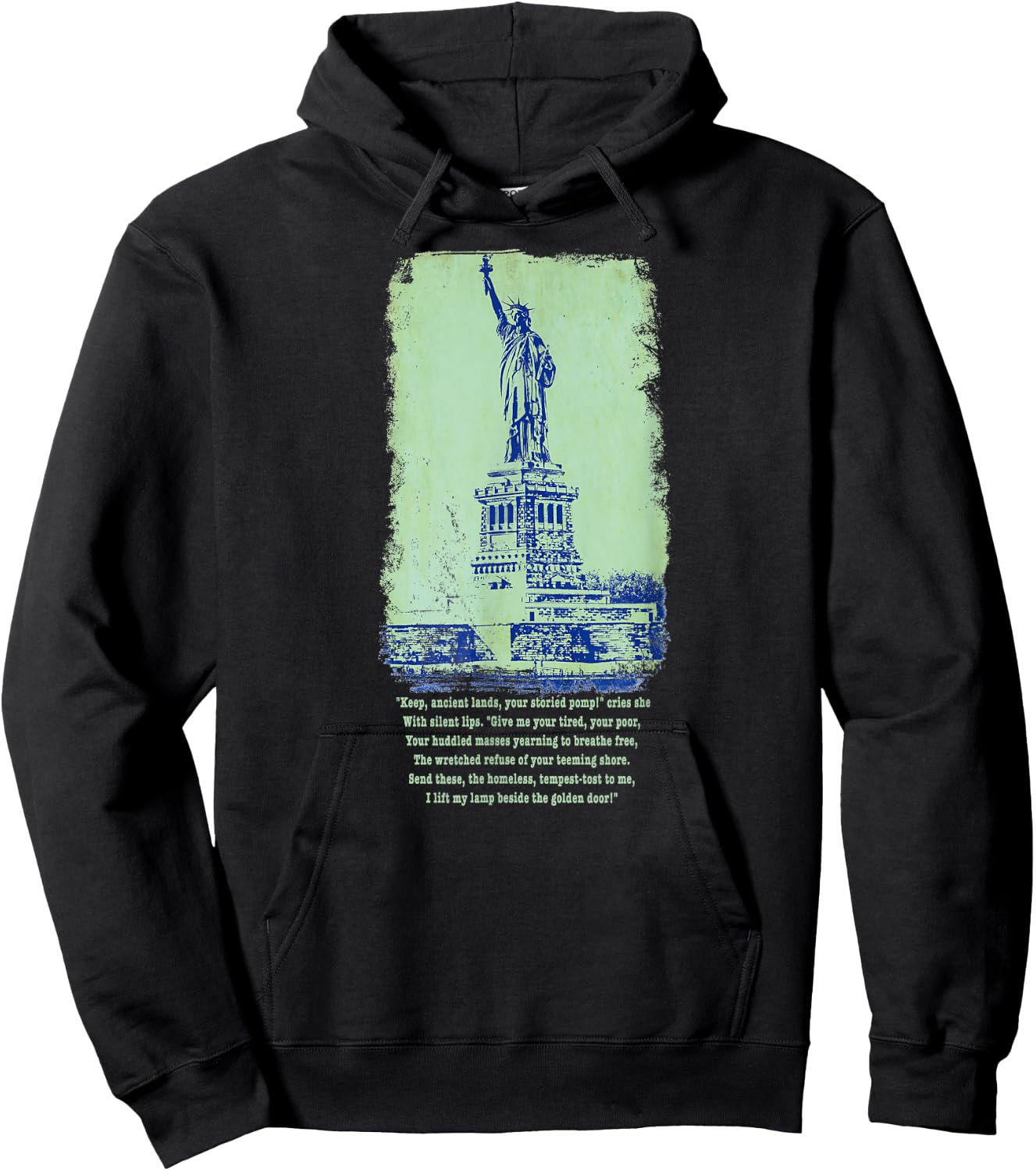 Give Me Your Tired Huddled Masses Statue Liberty NYC Women Hoodie - Hoodie | Black