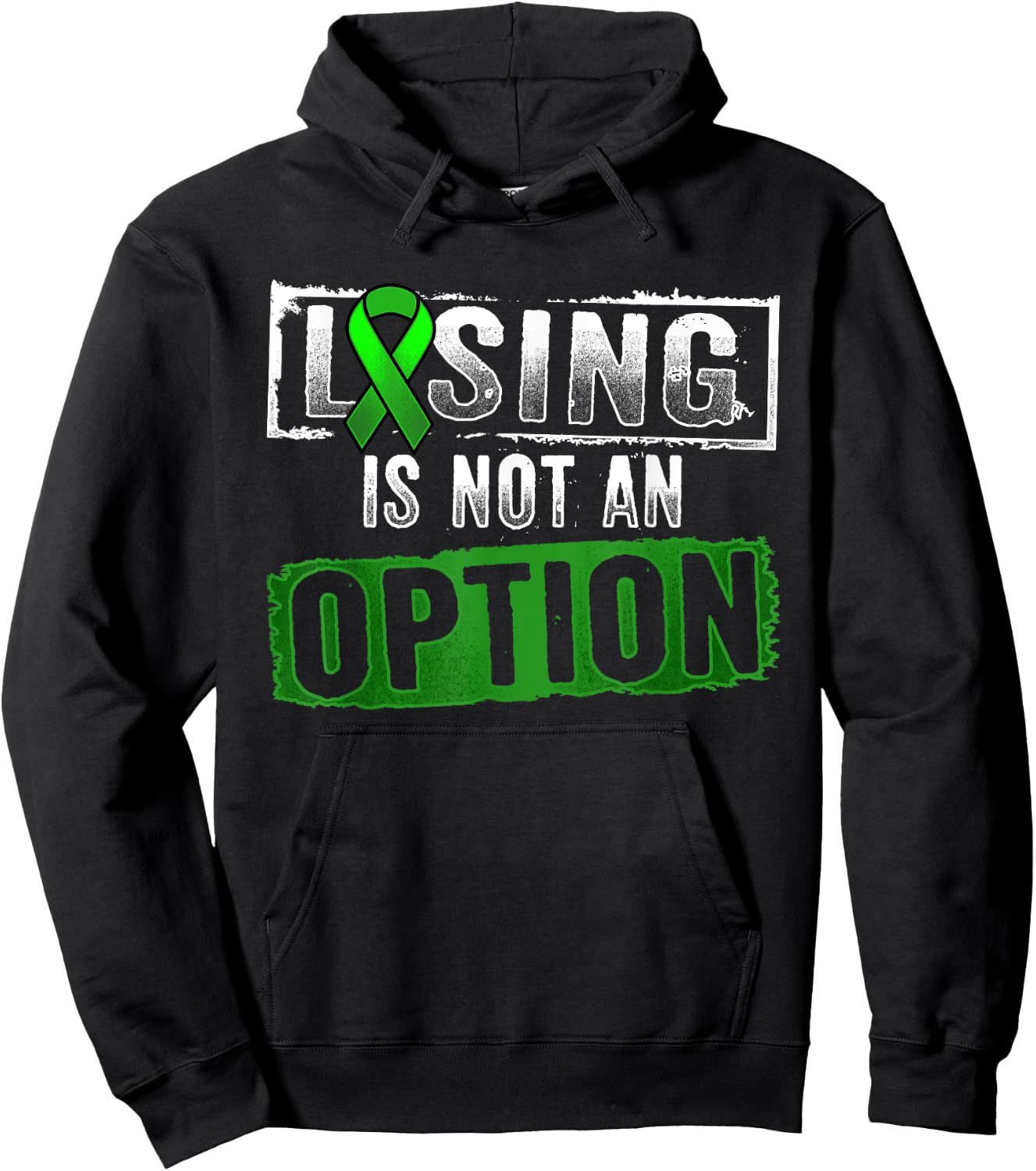 Losing Is NOT an Option Lymphoma Cancer Awareness Hoodie - Hoodie | Black