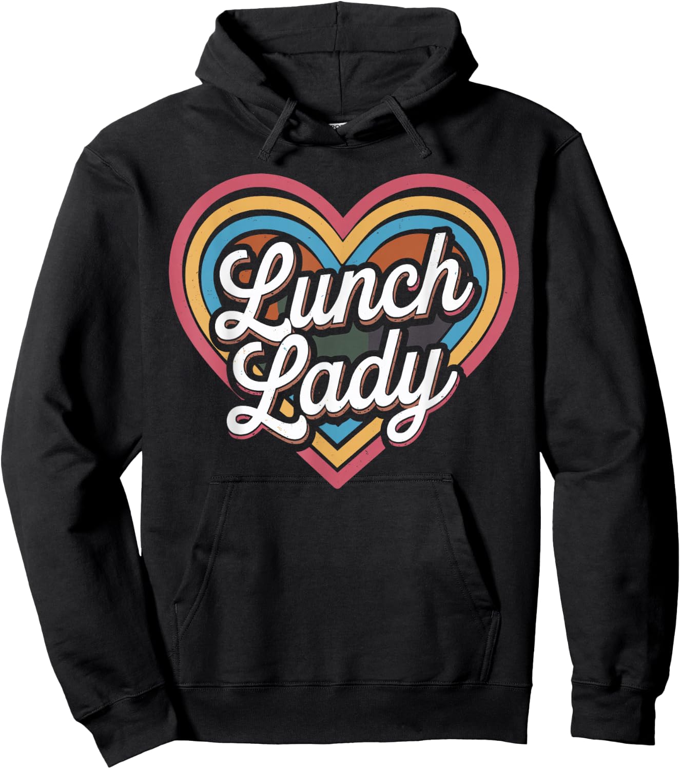 Lunch Lady Heart Cafeteria Worker Hoodie - Hoodie | Black