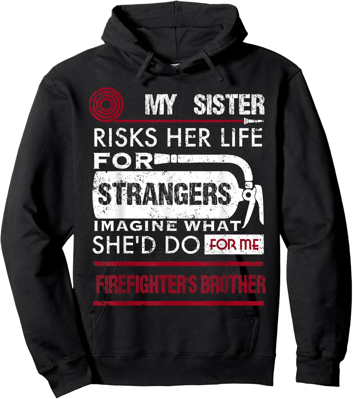 My Sister Is A Female Firefighter Hero Firefighter Kids Hoodie - Hoodie | Black