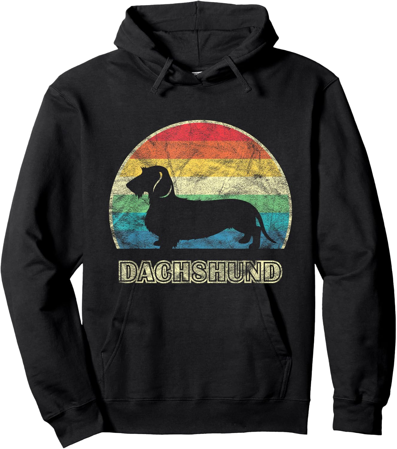 Wirehaired Dachshund Vintage Style Dog Hoodie - Hoodie | Black