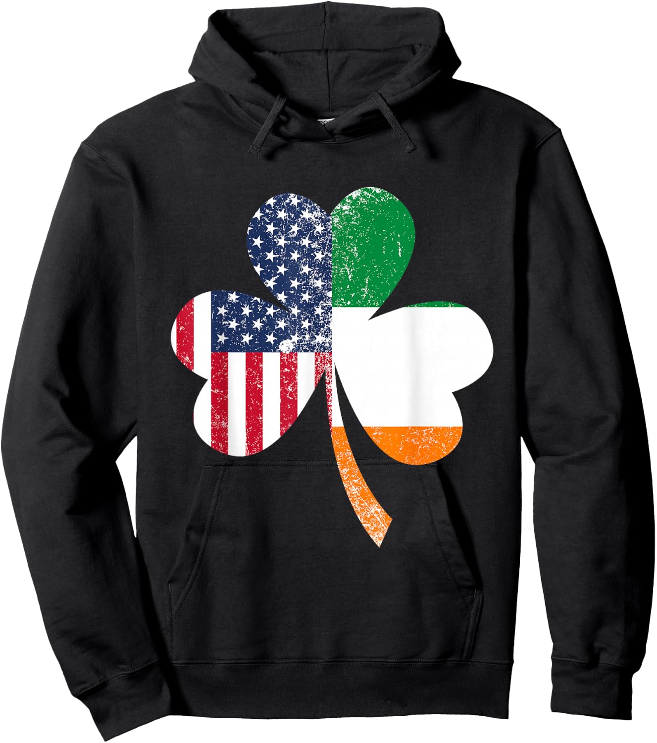 USA Flag US Irish Flag Gifts Ireland Hoodie - Hoodie | Black
